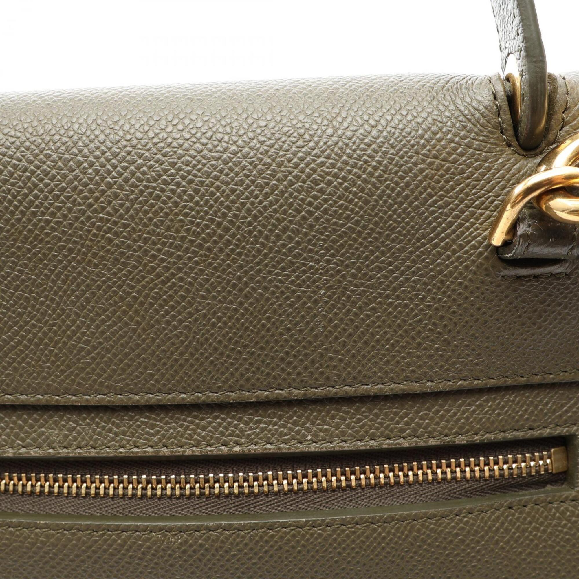 Celine Khaki Leather Handbag (Pre-Owned)