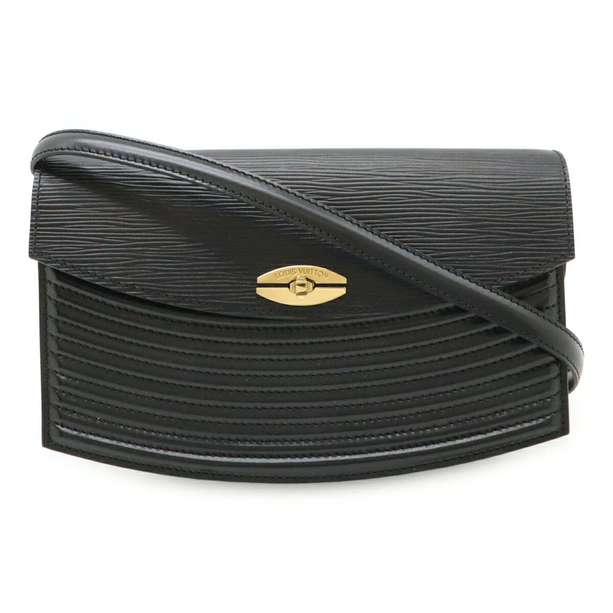 Louis Vuitton Noir Epi Leather Clutch Bag Pochette Shoulder Bag (Pre-Owned)