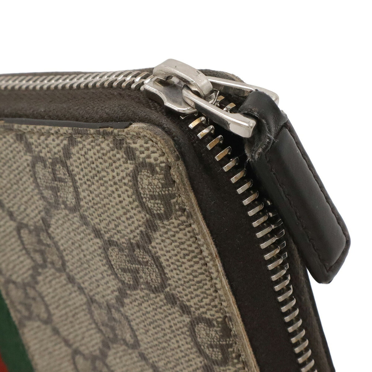 Gucci Beige Beige Brown Gg Supreme Coin Purse/Coin Case (Pre-Owned)