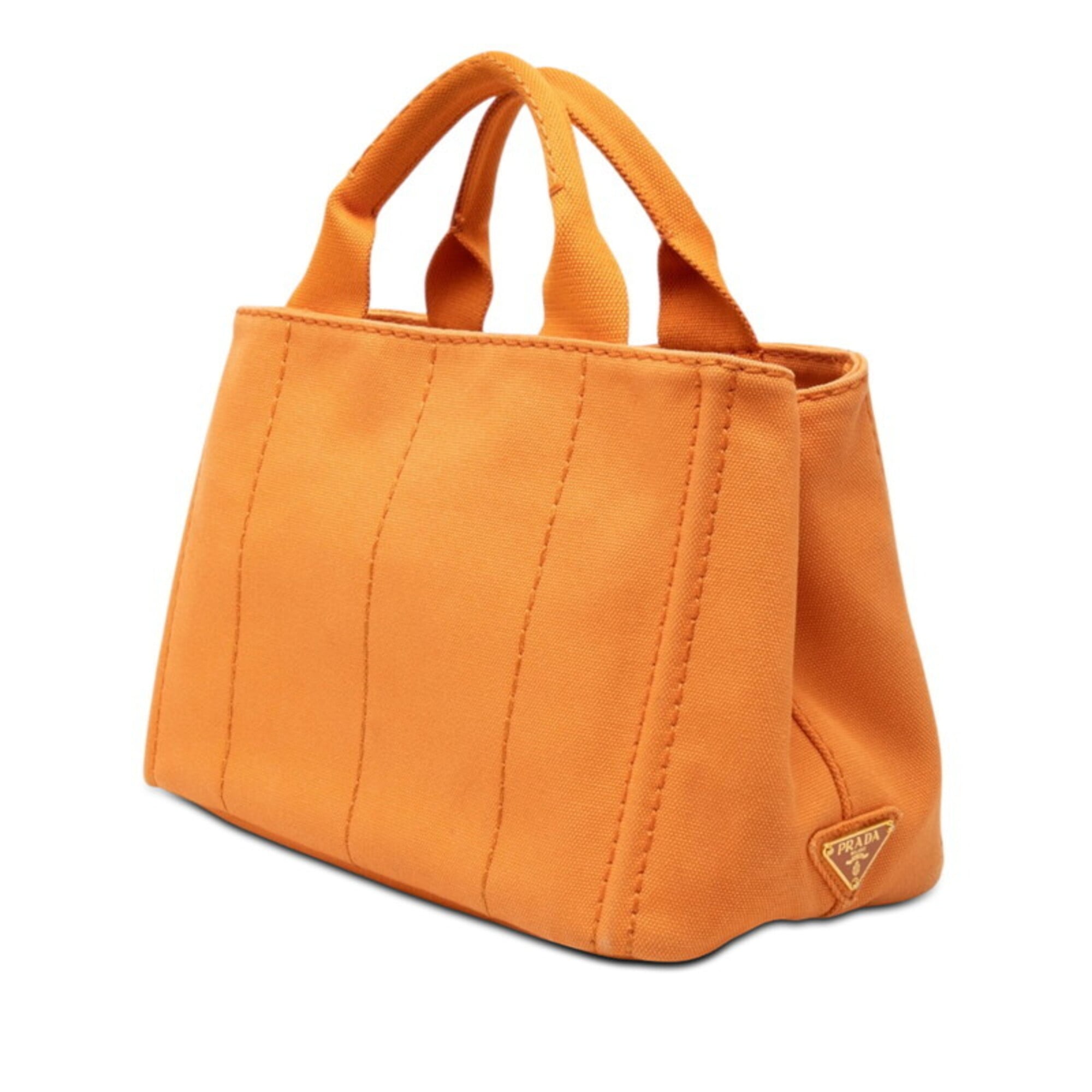 Prada Orange Canvas Handbag Shoulder Bag (Pre-Owned)