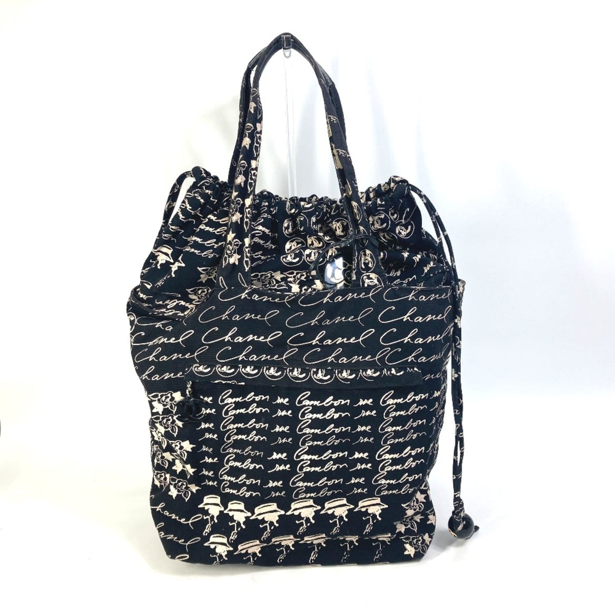 Chanel Black Cloth Tote Bag (Pre-Owned)
