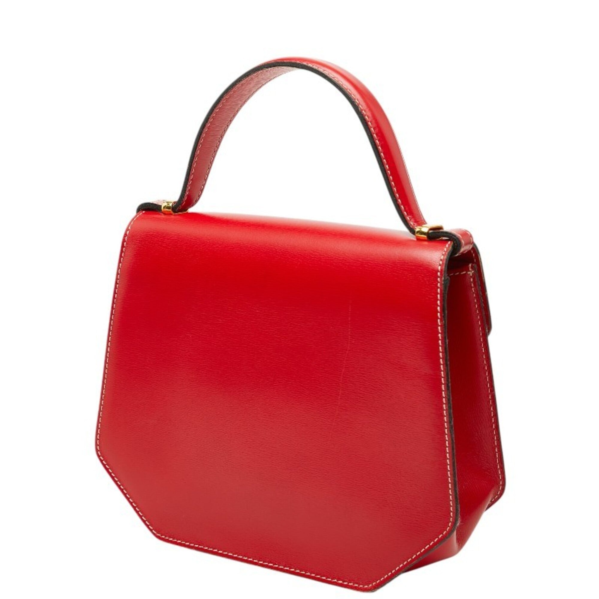 Christian Dior Red Color Leather Handbag Shoulder Bag (Pre-Owned)