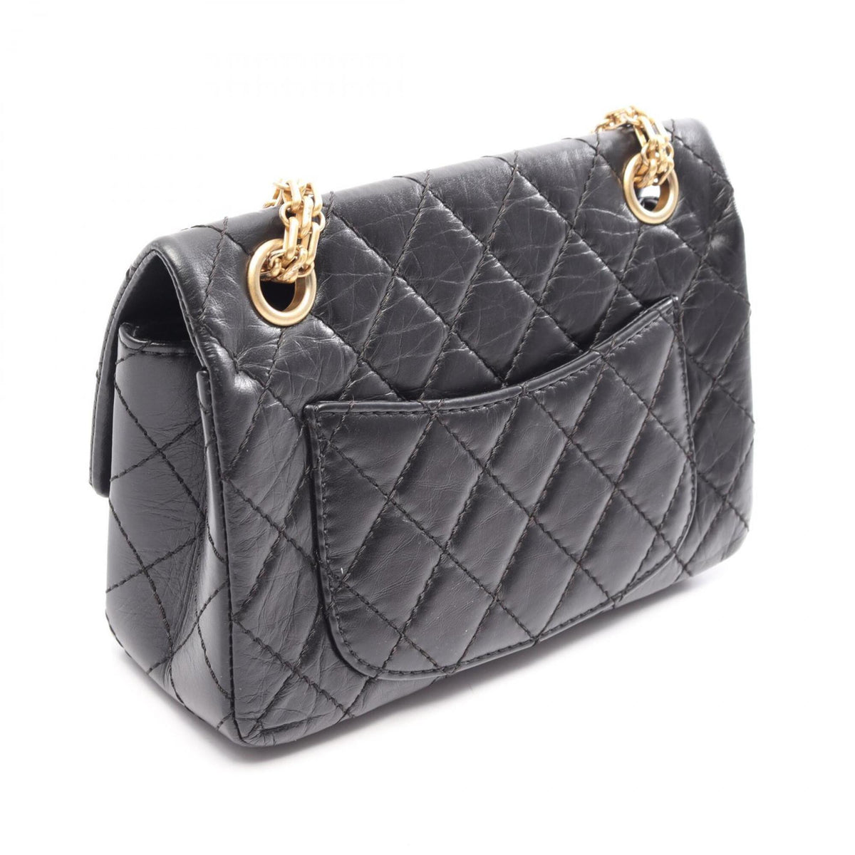 Chanel Black Leather Handbag Shoulder Bag (Pre-Owned)