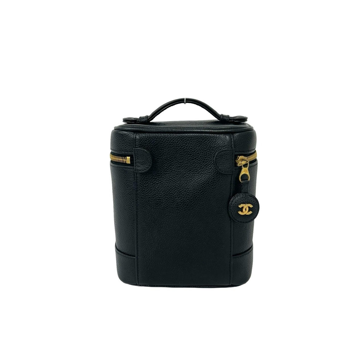 Chanel Black Grained Calfskin Handbag Vanity Bag (Pre-Owned)
