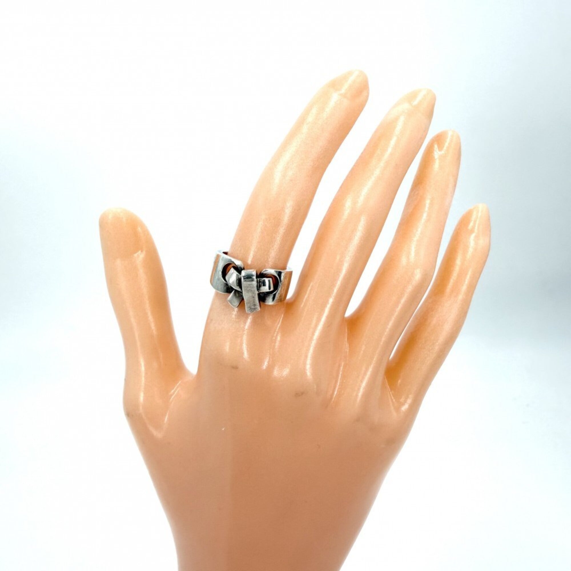 Hermes Silver 925 Band Ring (Pre-Owned)