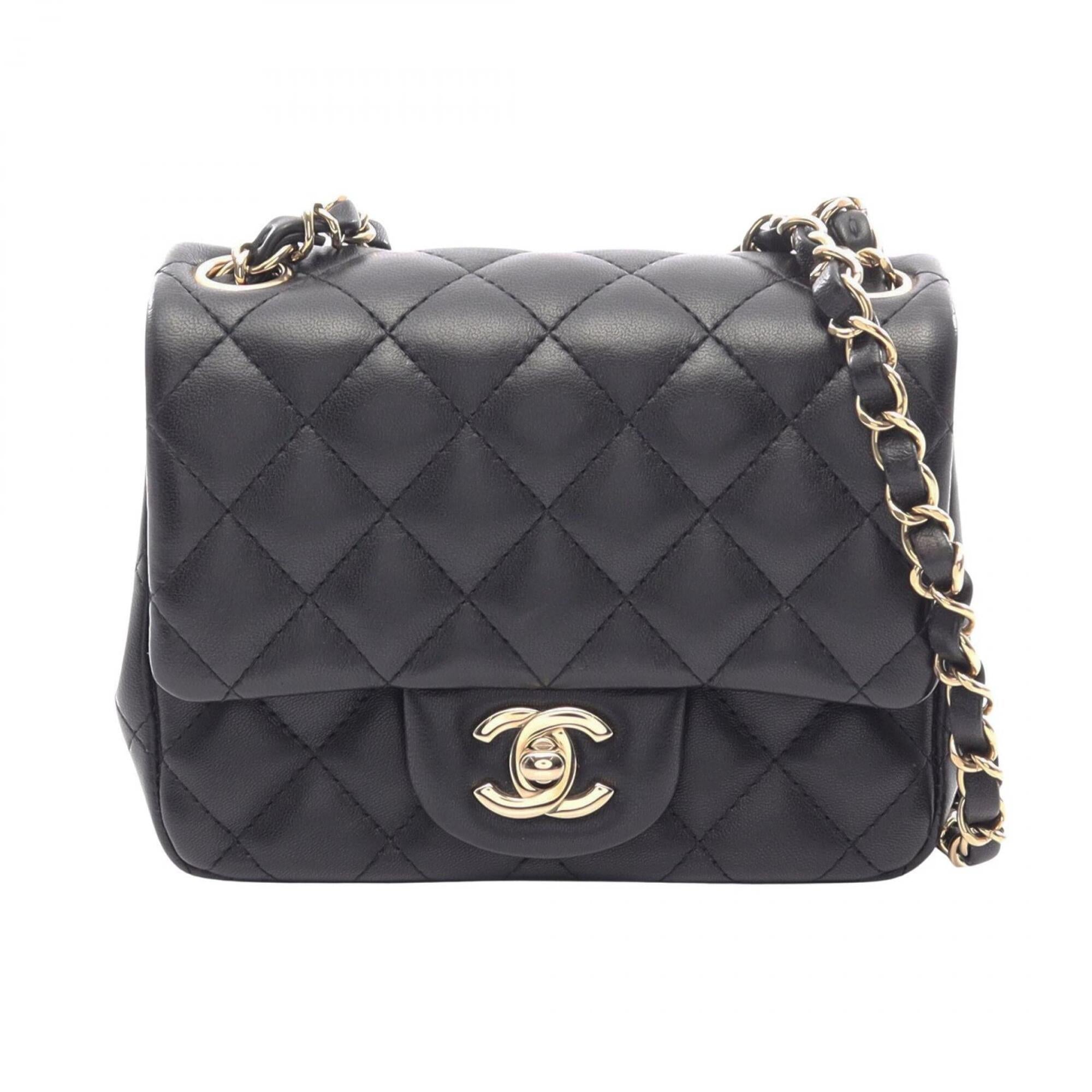 Chanel Black Leather Handbag Shoulder Bag (Pre-Owned)