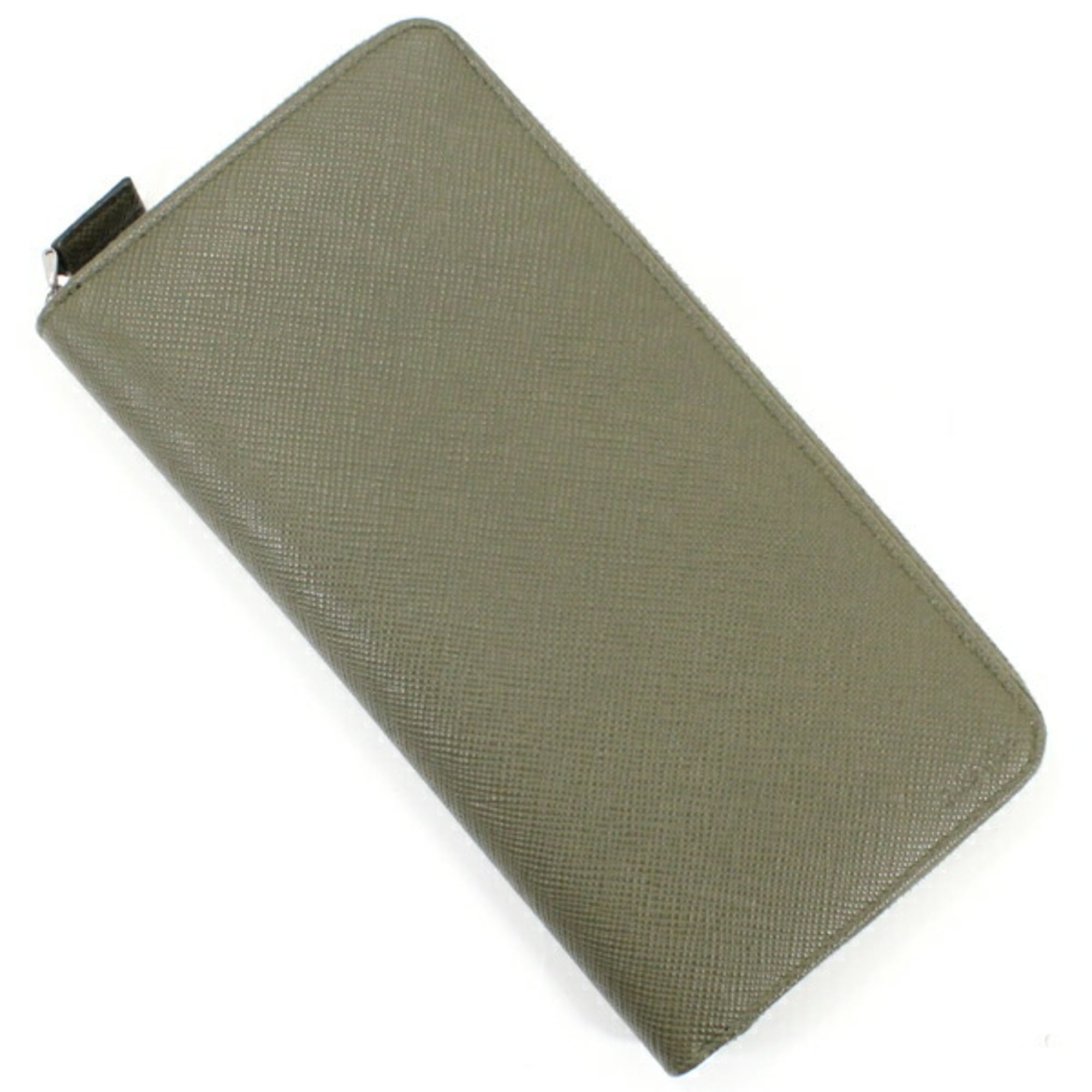 Prada Khaki Saffiano Long Wallet (Bi-Fold) (Pre-Owned)