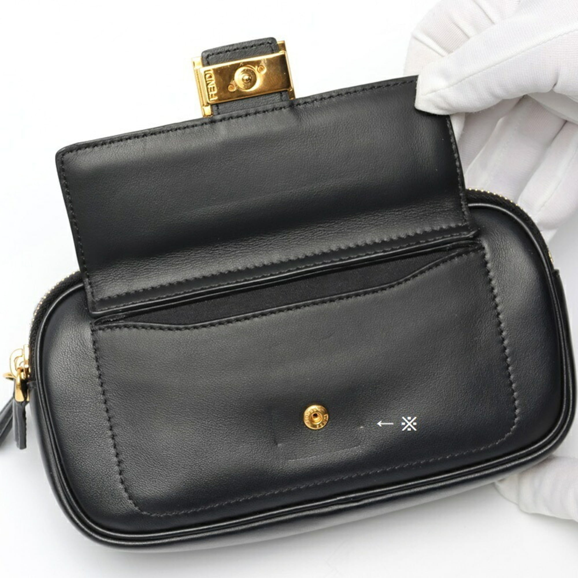 Fendi Black Leather Shoulder Bag (Pre-Owned)