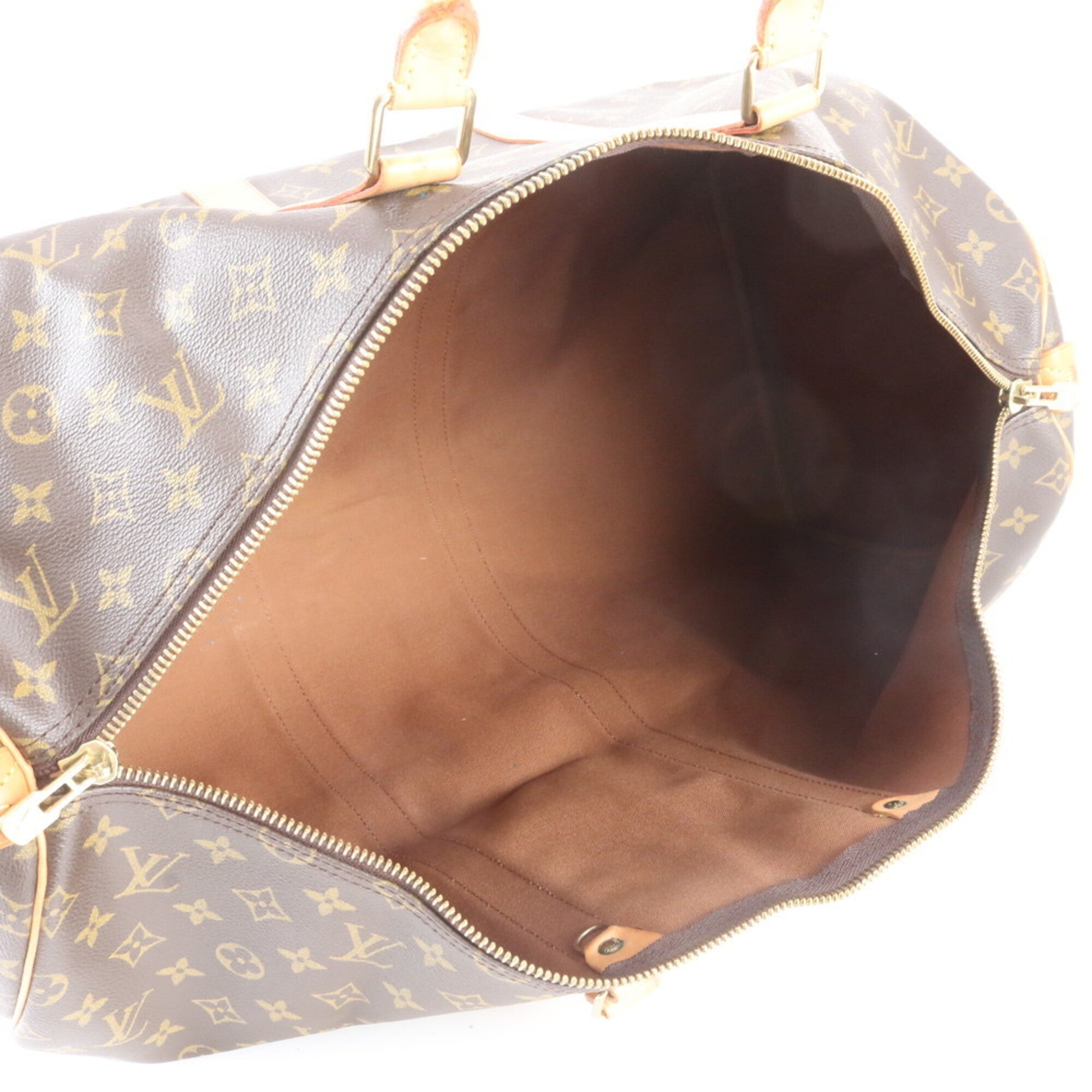 Louis Vuitton Brown Leather Coated Canvas Boston Bag Tote Bag (Pre-Owned)