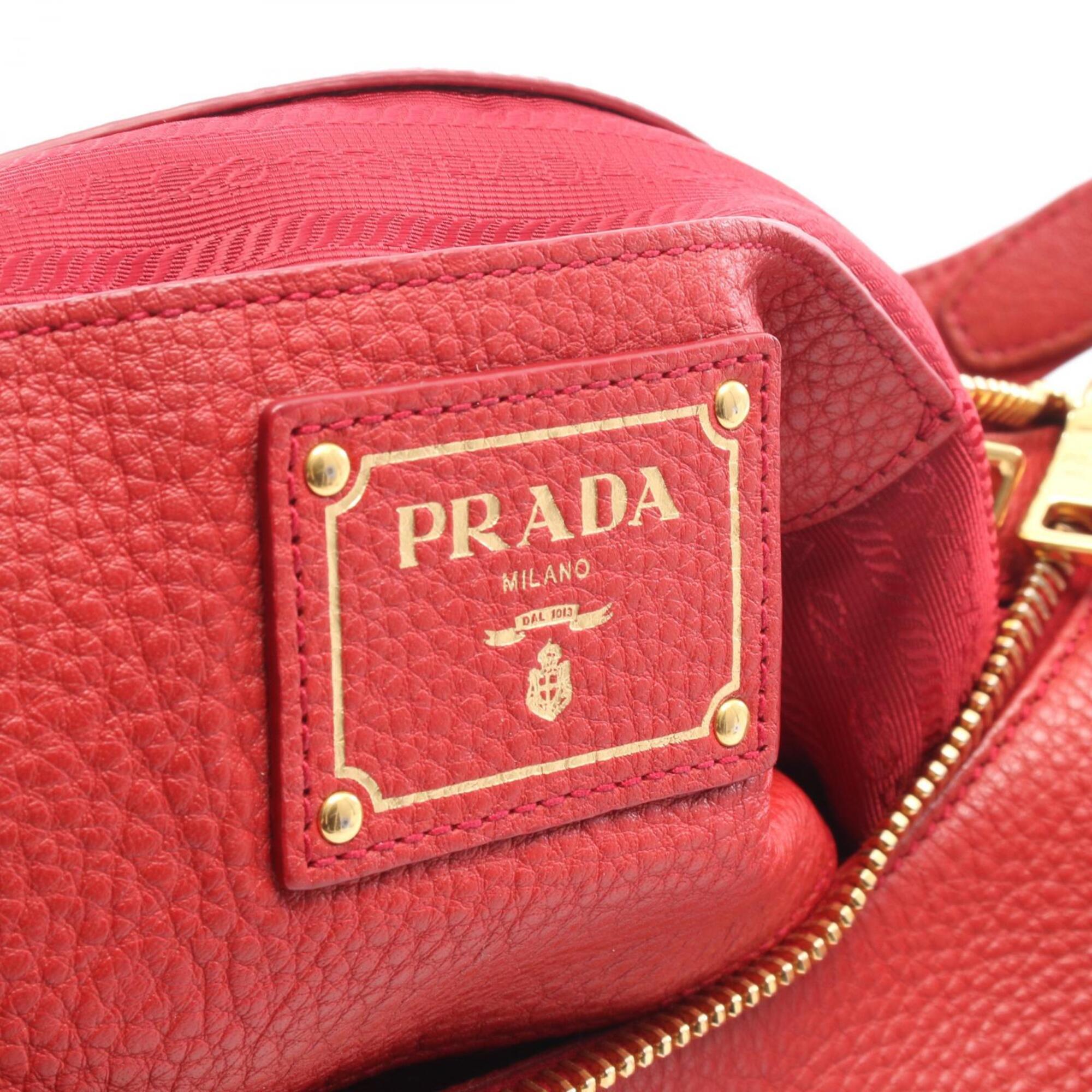 Prada Red Color Vitello Daino Handbag Shoulder Bag (Pre-Owned)