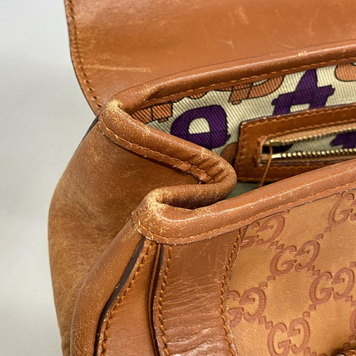 Gucci Brown Leather Shoulder Bag (Pre-Owned)