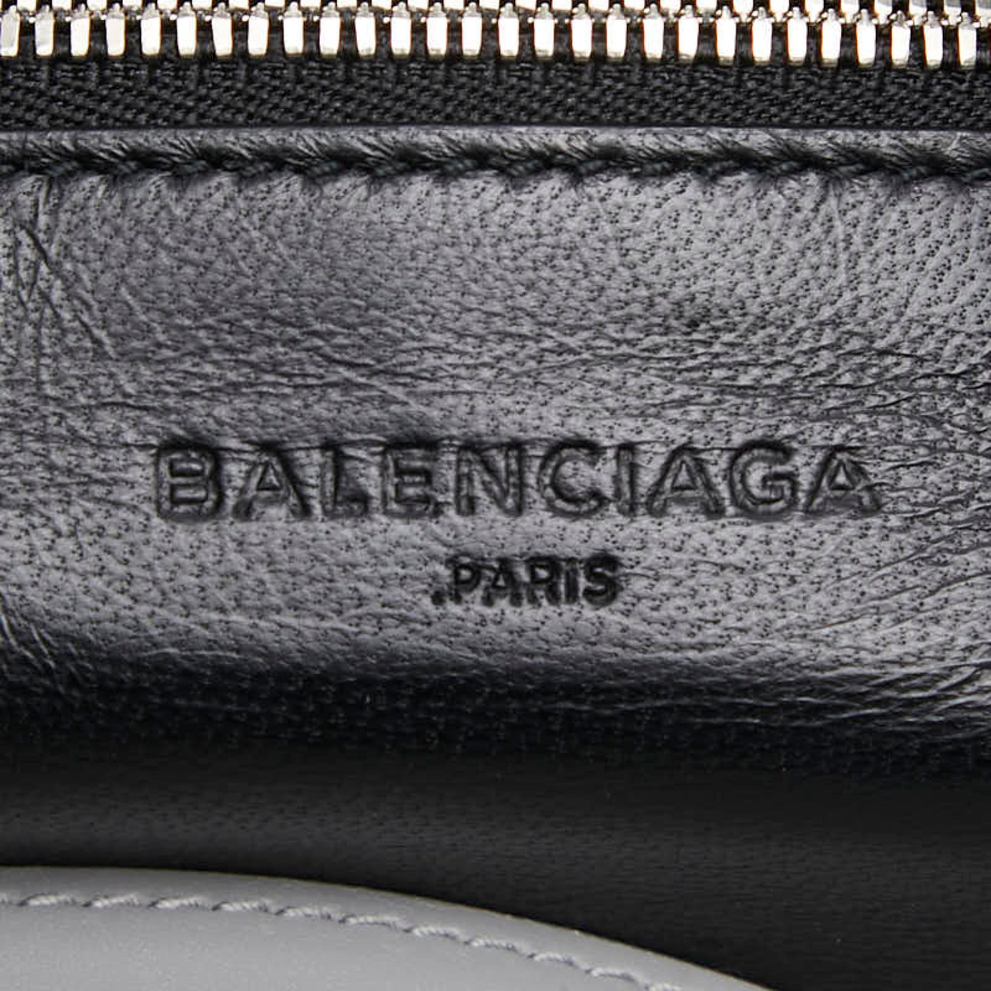 Balenciaga Gray Metal Leather Handbag Tote Bag (Pre-Owned)