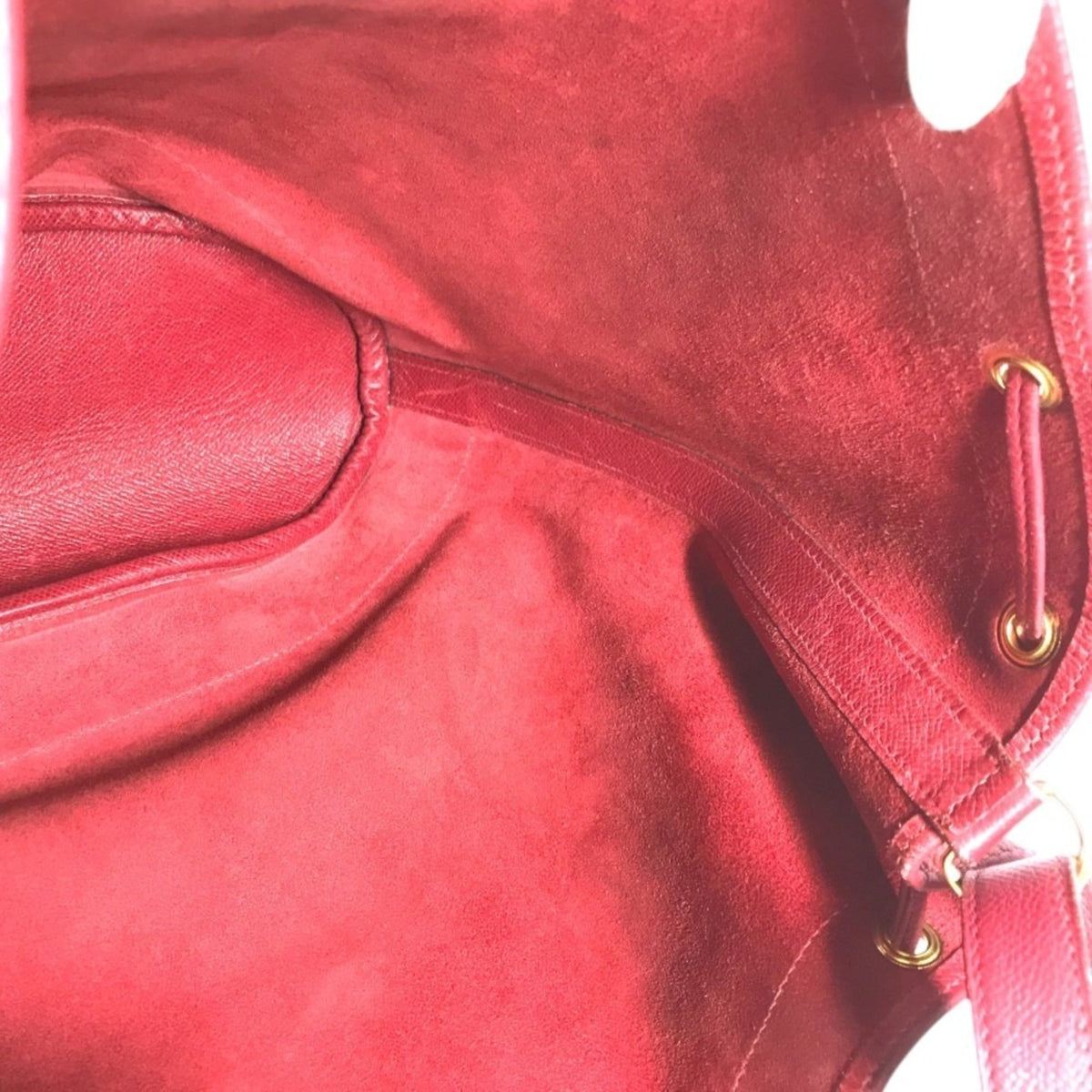 Hermes Red Color Courchevel Leather Shoulder Bag (Pre-Owned)