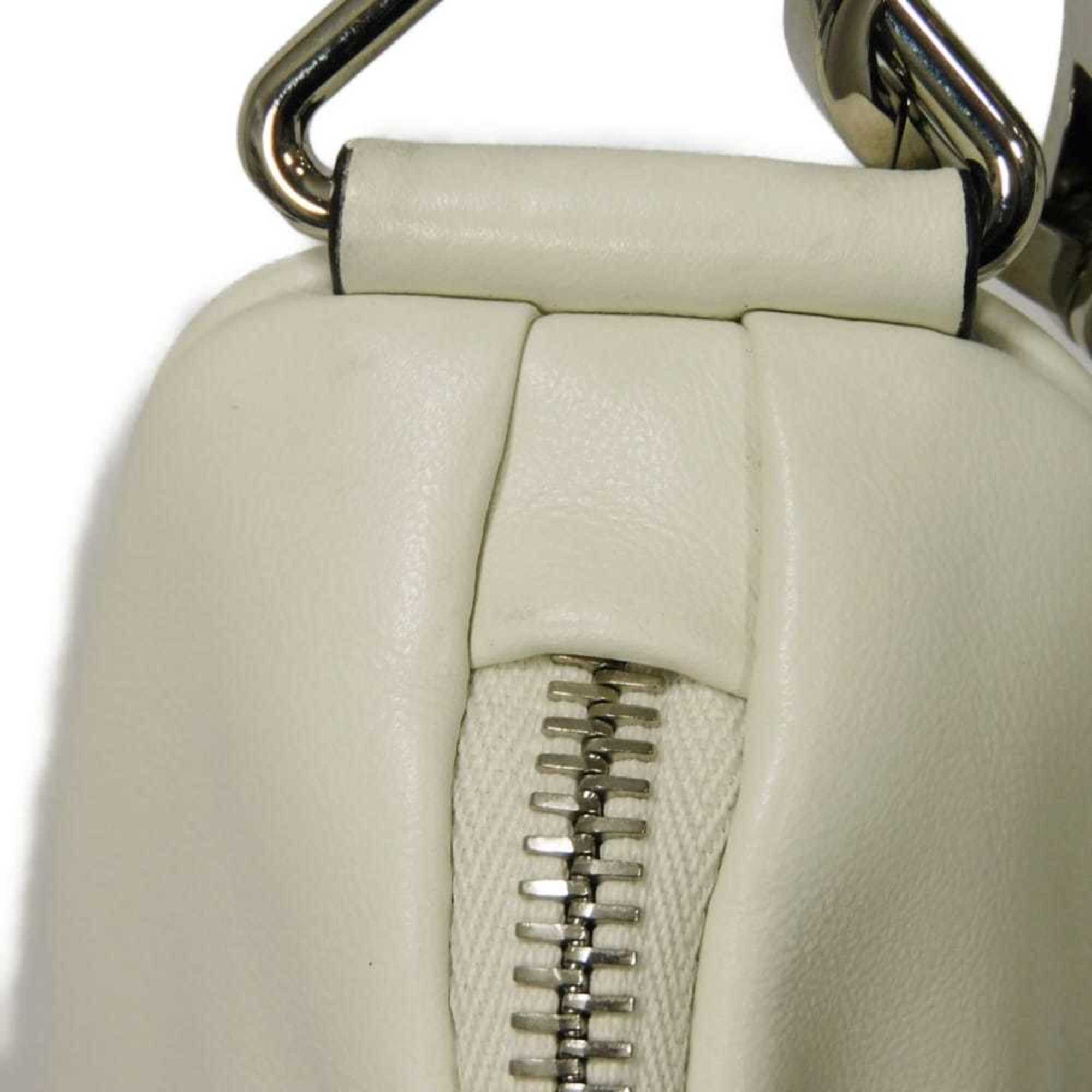 Prada Bianco White Leather Pouch Shoulder Bag (Pre-Owned)