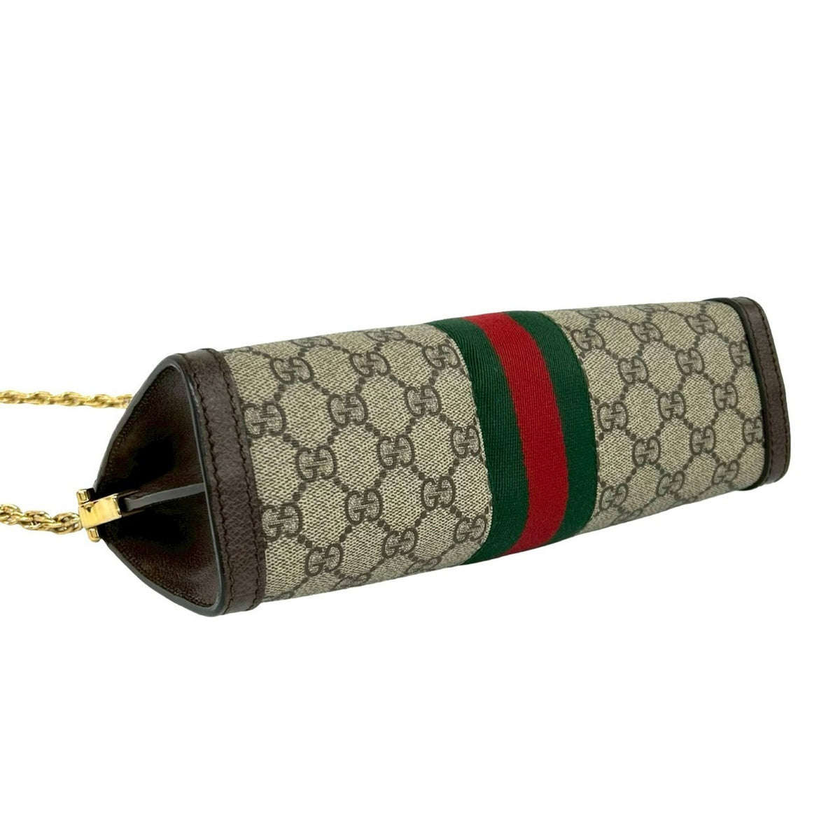 Gucci Brown Green Red Color Leather Pvc Pochette Shoulder Bag (Pre-Owned)