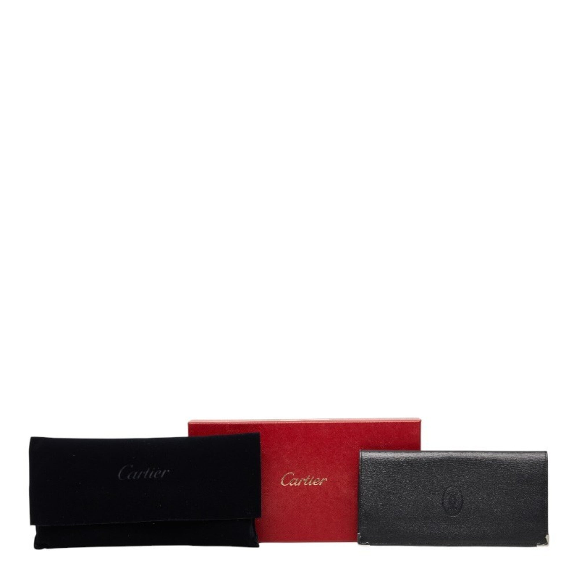 Cartier Must Black Leather Wallet (Bi-Fold) (Pre-Owned)
