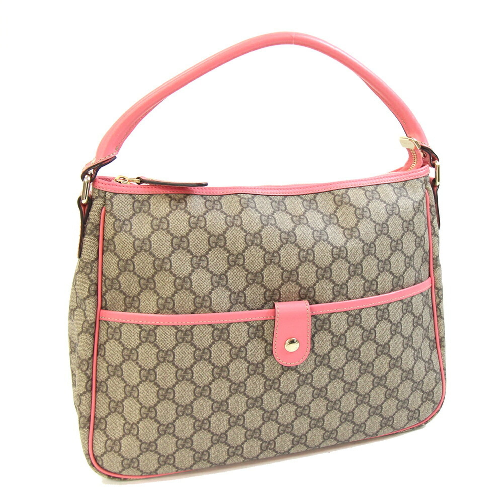 Gucci Beige Pink Pvc Leather Handbag Shoulder Bag (Pre-Owned)