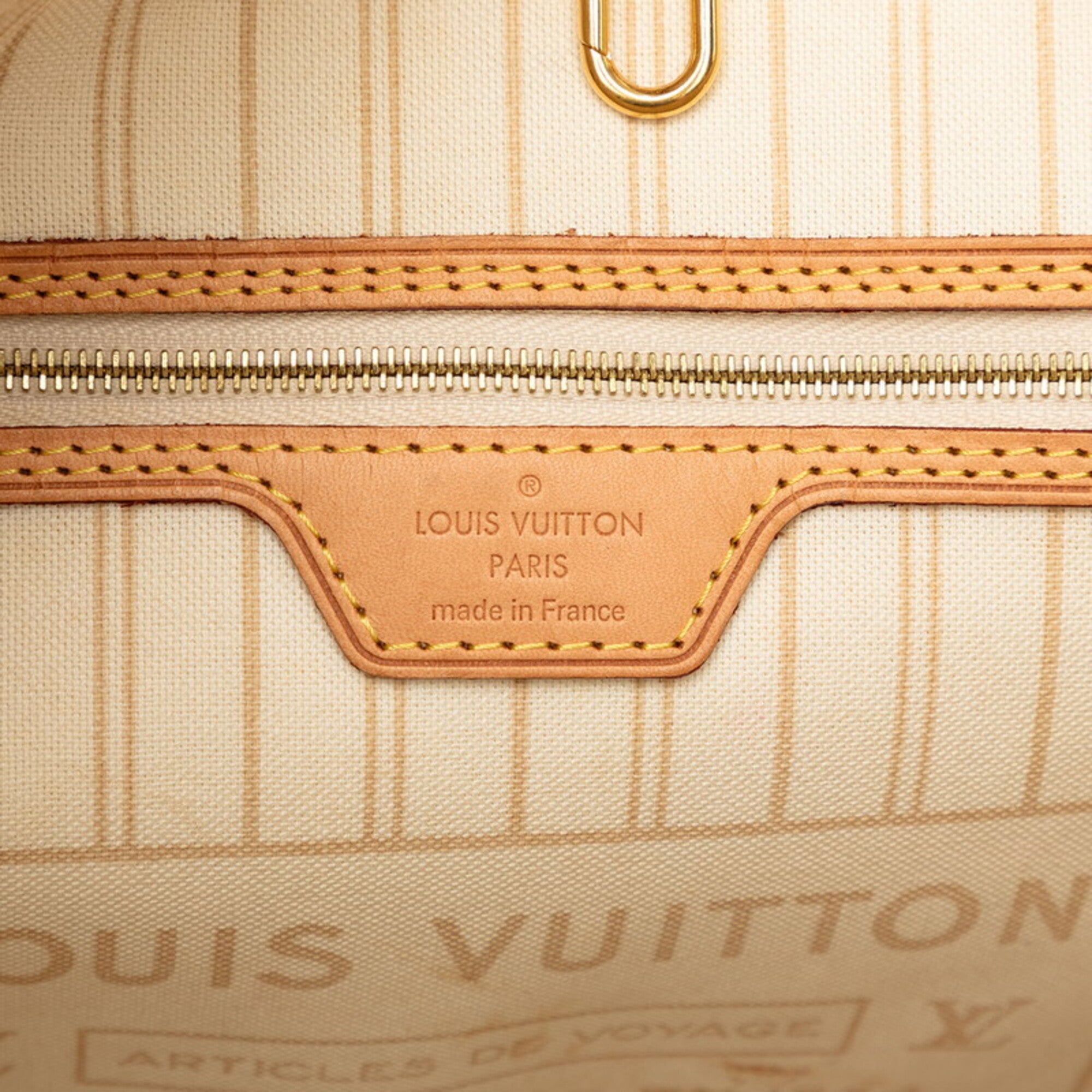 Louis Vuitton Damier Azur Ivory White Pvc Leather Shoulder Bag Tote Bag (Pre-Owned)