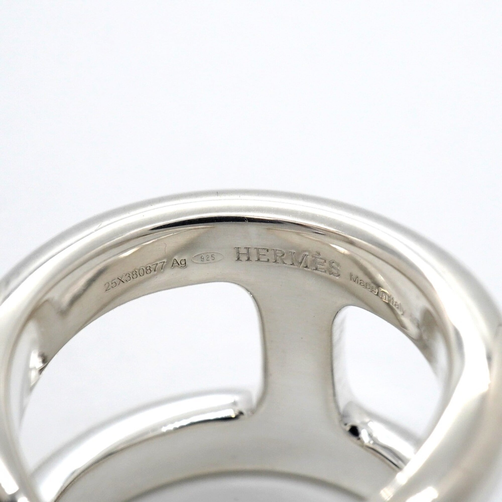 Hermes Silver 925 Band Ring (Pre-Owned)