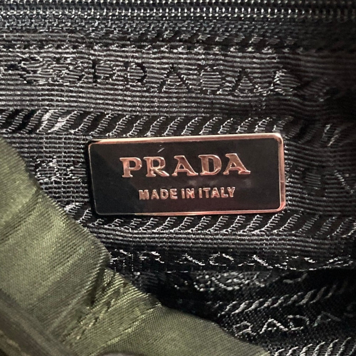 Prada Black Green Nylon Backpack (Pre-Owned)
