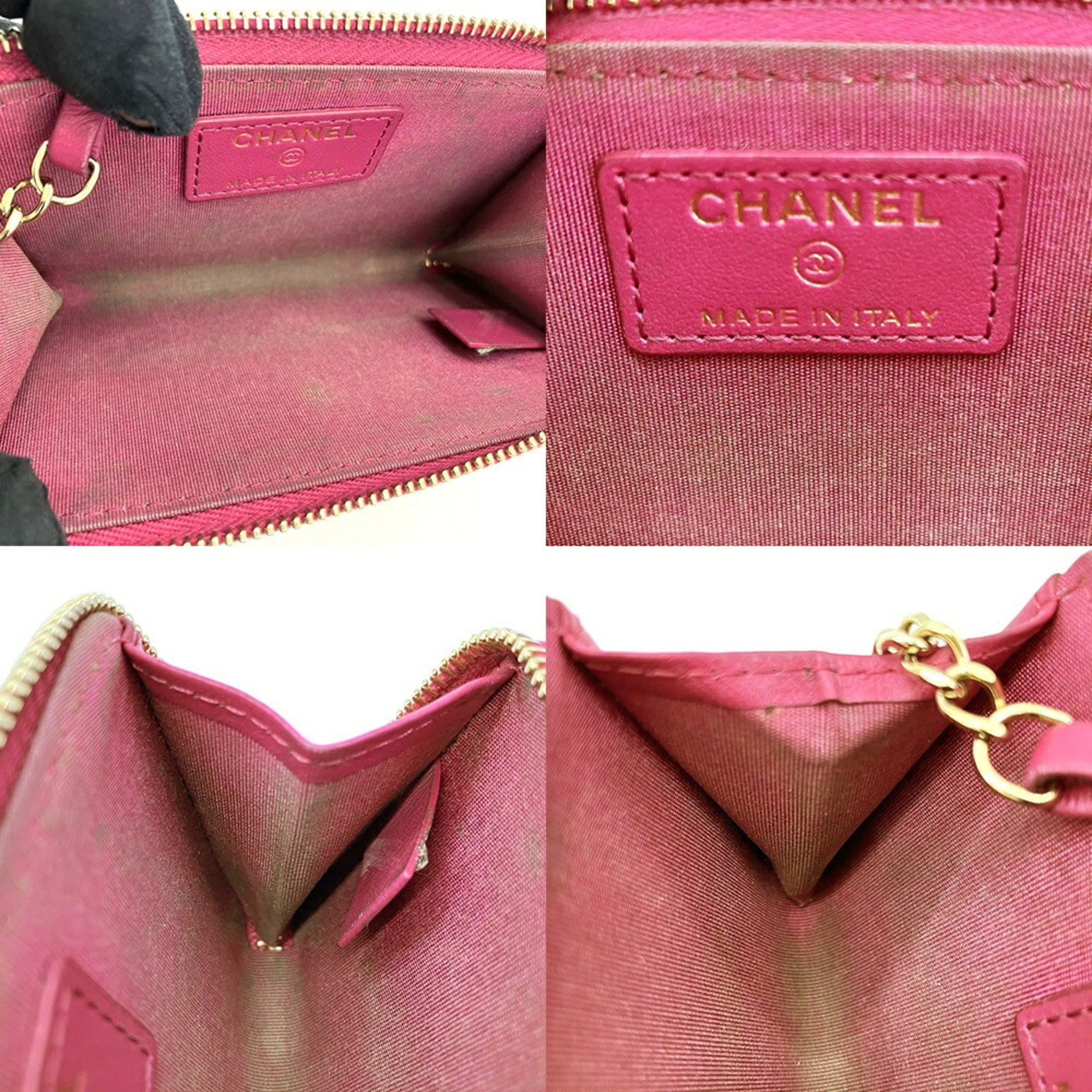 Chanel Pink Red Color Coin Purse/Coin Case (Pre-Owned)