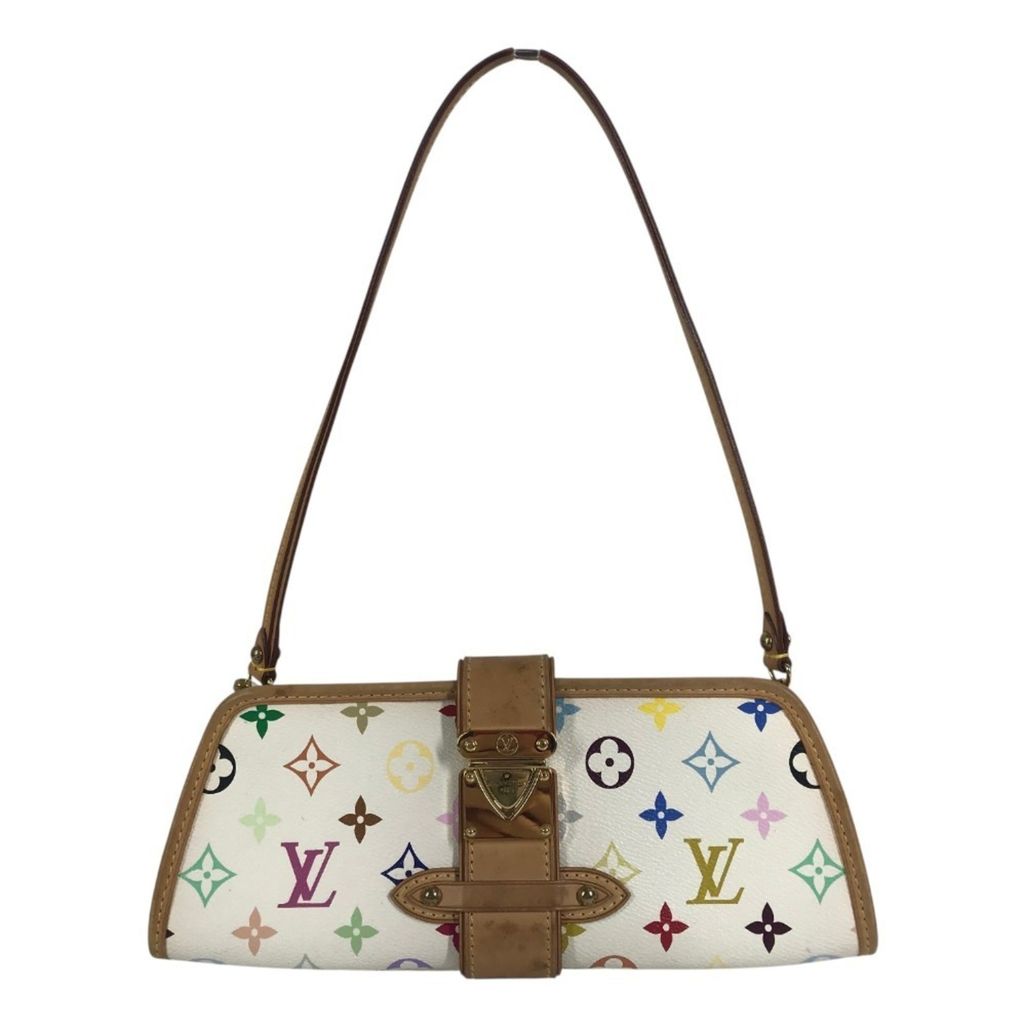 Louis Vuitton Blanc Monogram Multi-Color White Monogram Multicolore Clutch Bag Handbag Shoulder Bag (Pre-Owned)