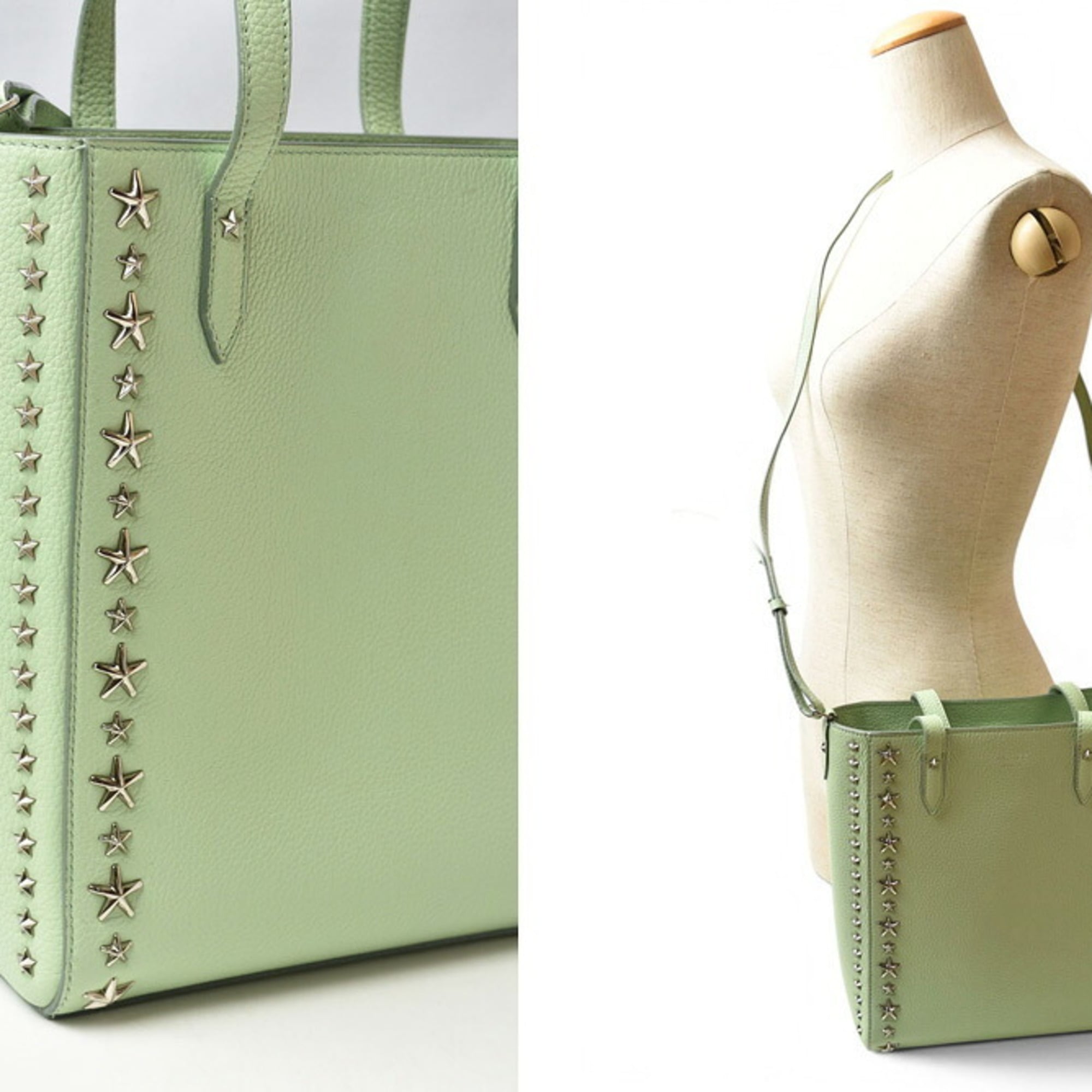 Jimmy Choo Green Leather Handbag Shoulder Bag (Pre-Owned)