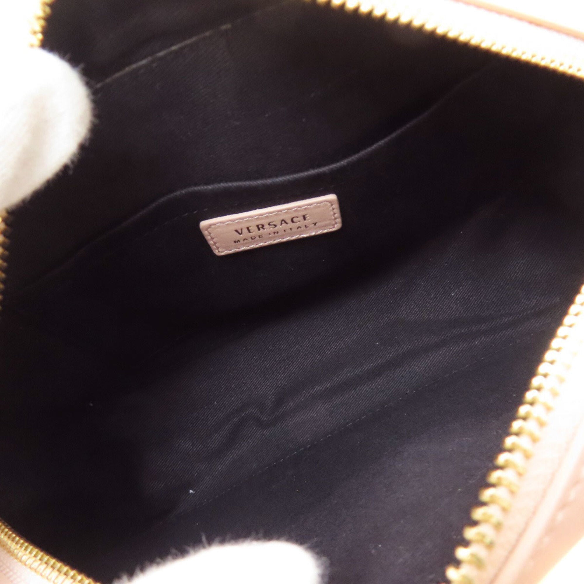 Versace Pink Leather Shoulder Bag (Pre-Owned)