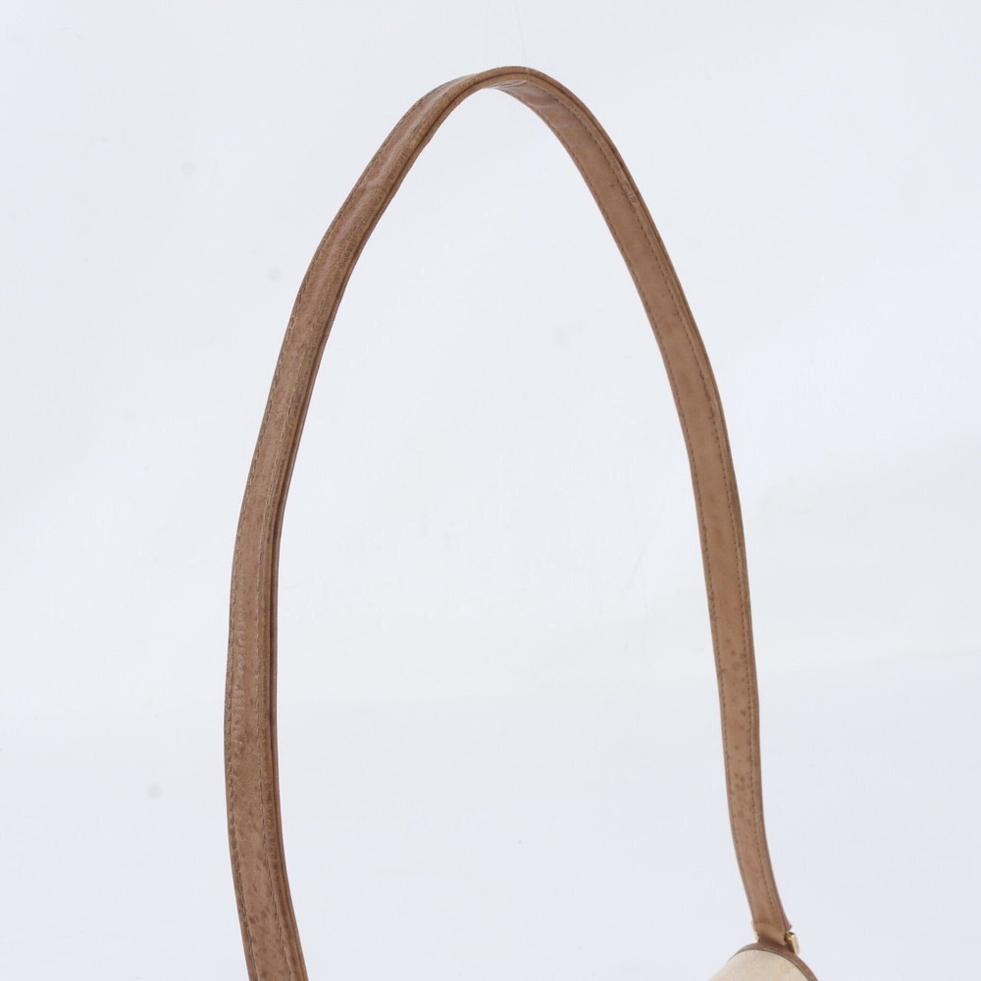 Gucci Ivory Leather Coated Canvas Handbag Shoulder Bag (Pre-Owned)
