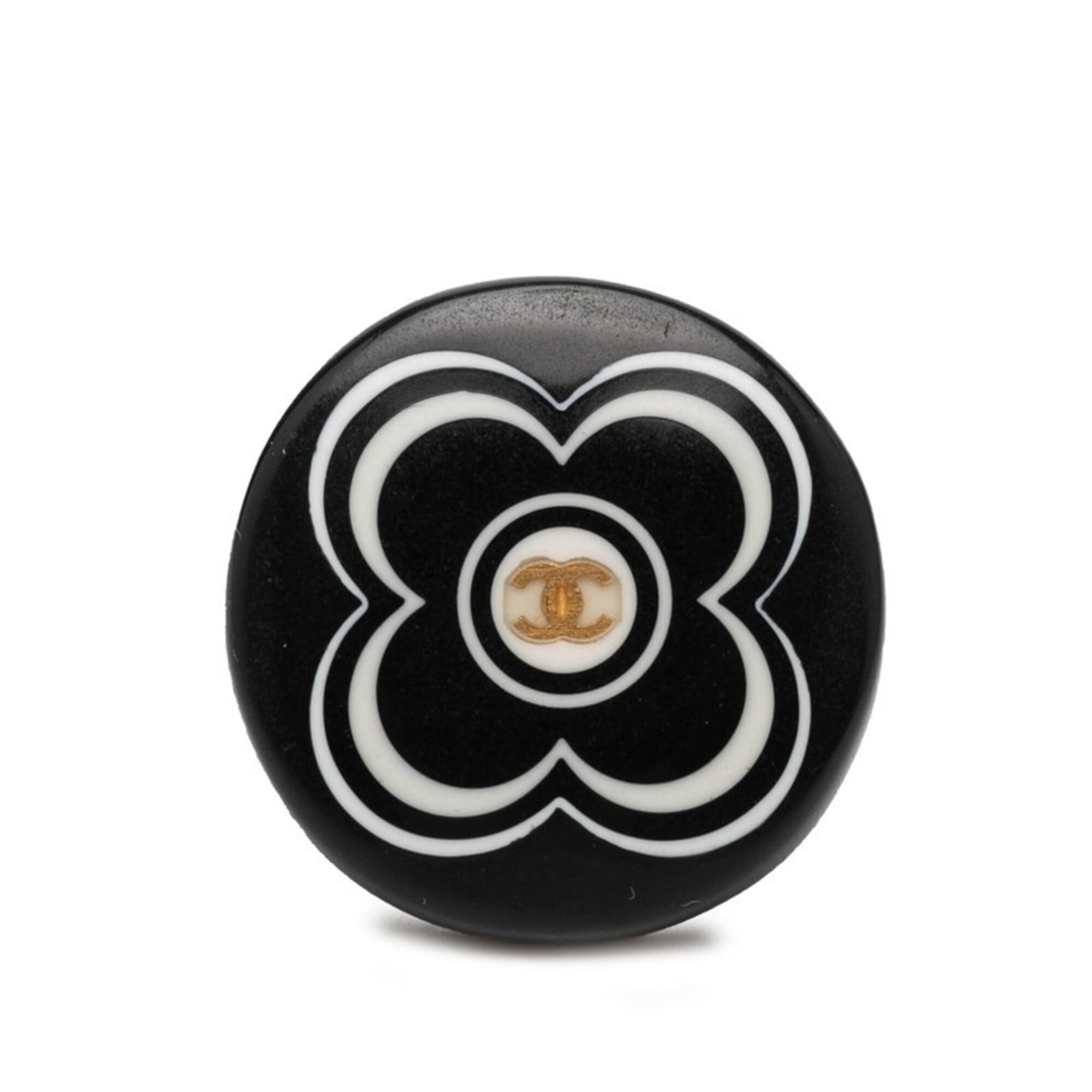 Chanel Black Plastic Band Ring (Pre-Owned)