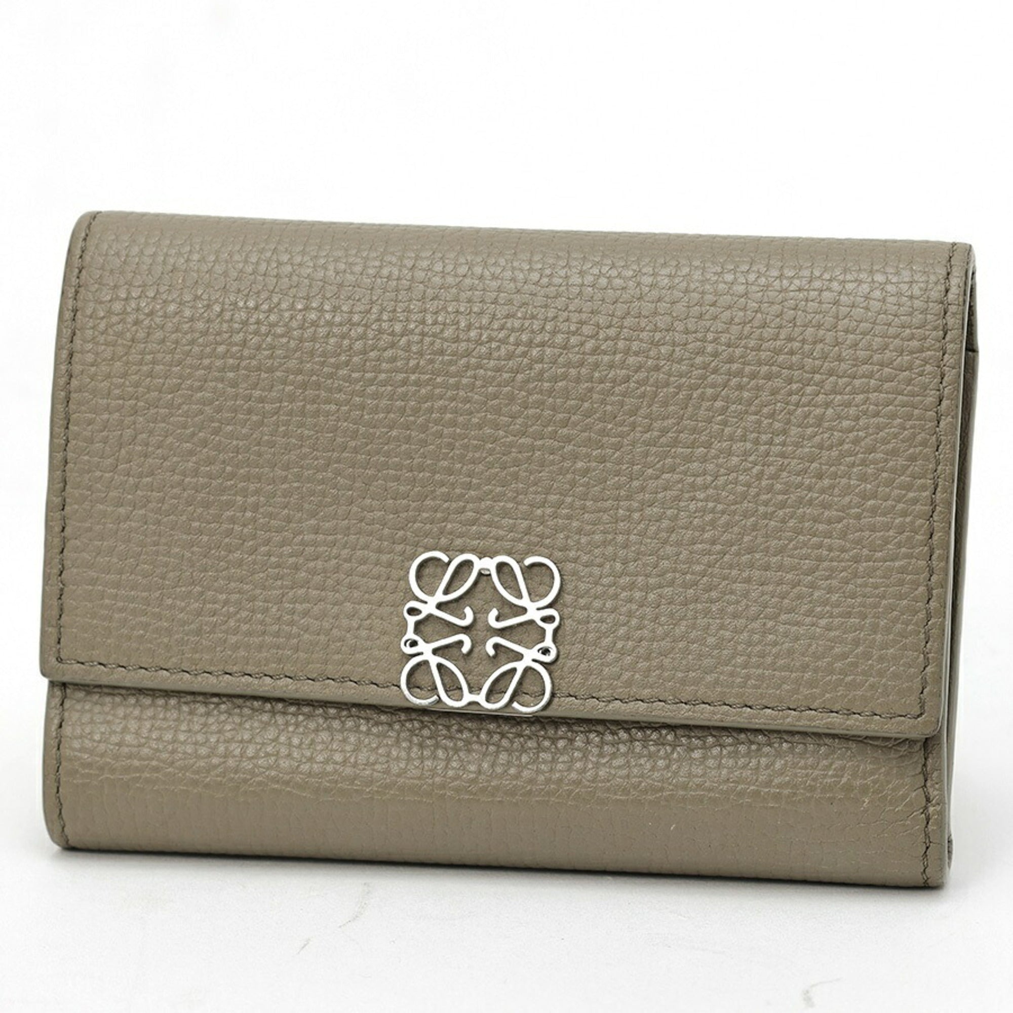 Loewe Khaki Leather Wallet (Tri-Fold) (Pre-Owned)