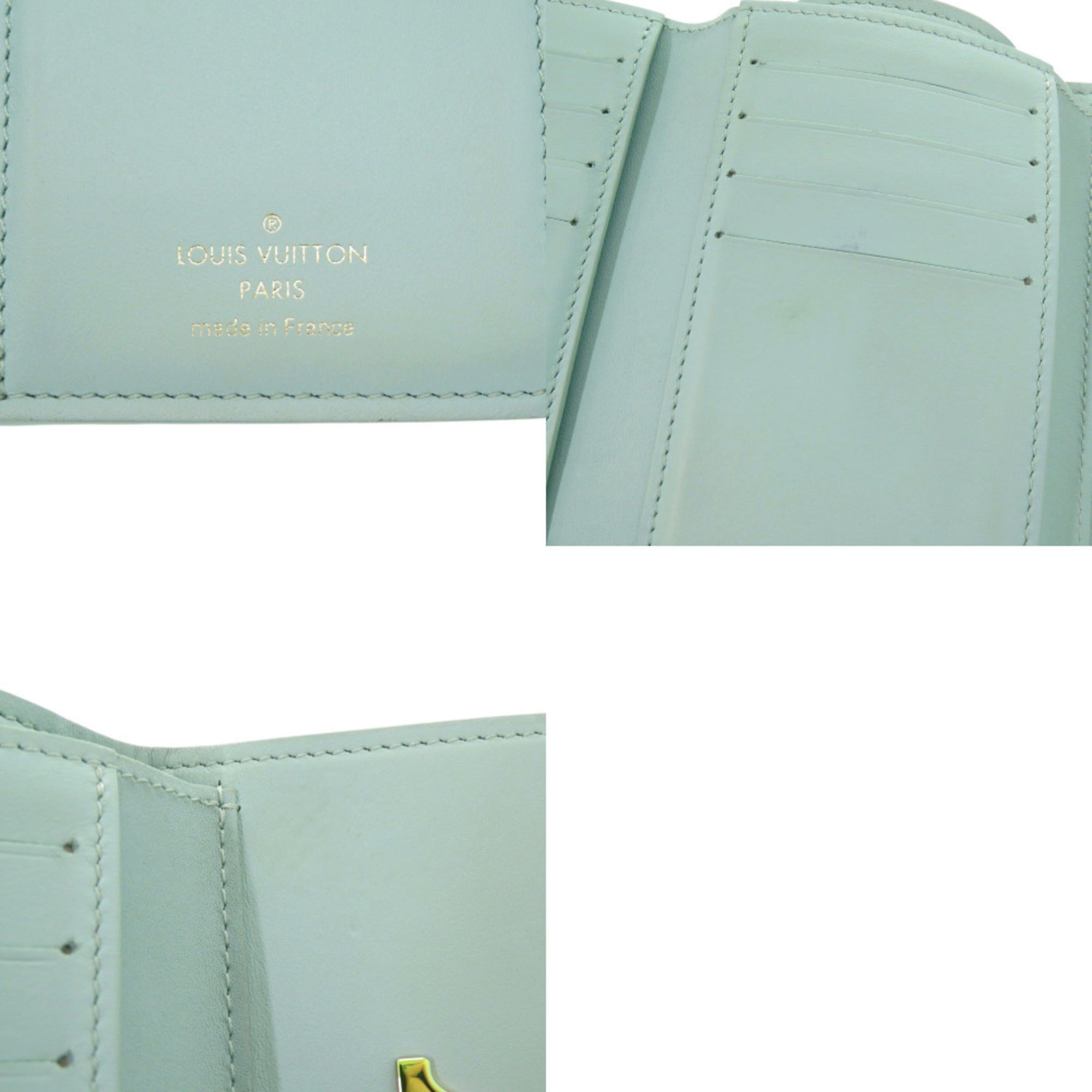Louis Vuitton Blue Leather Wallet (Tri-Fold) (Pre-Owned)