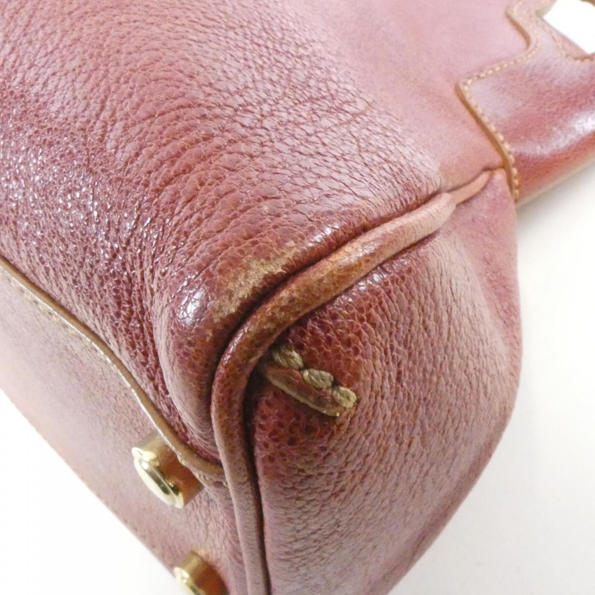 Cartier Rose Pink Leather Handbag (Pre-Owned)