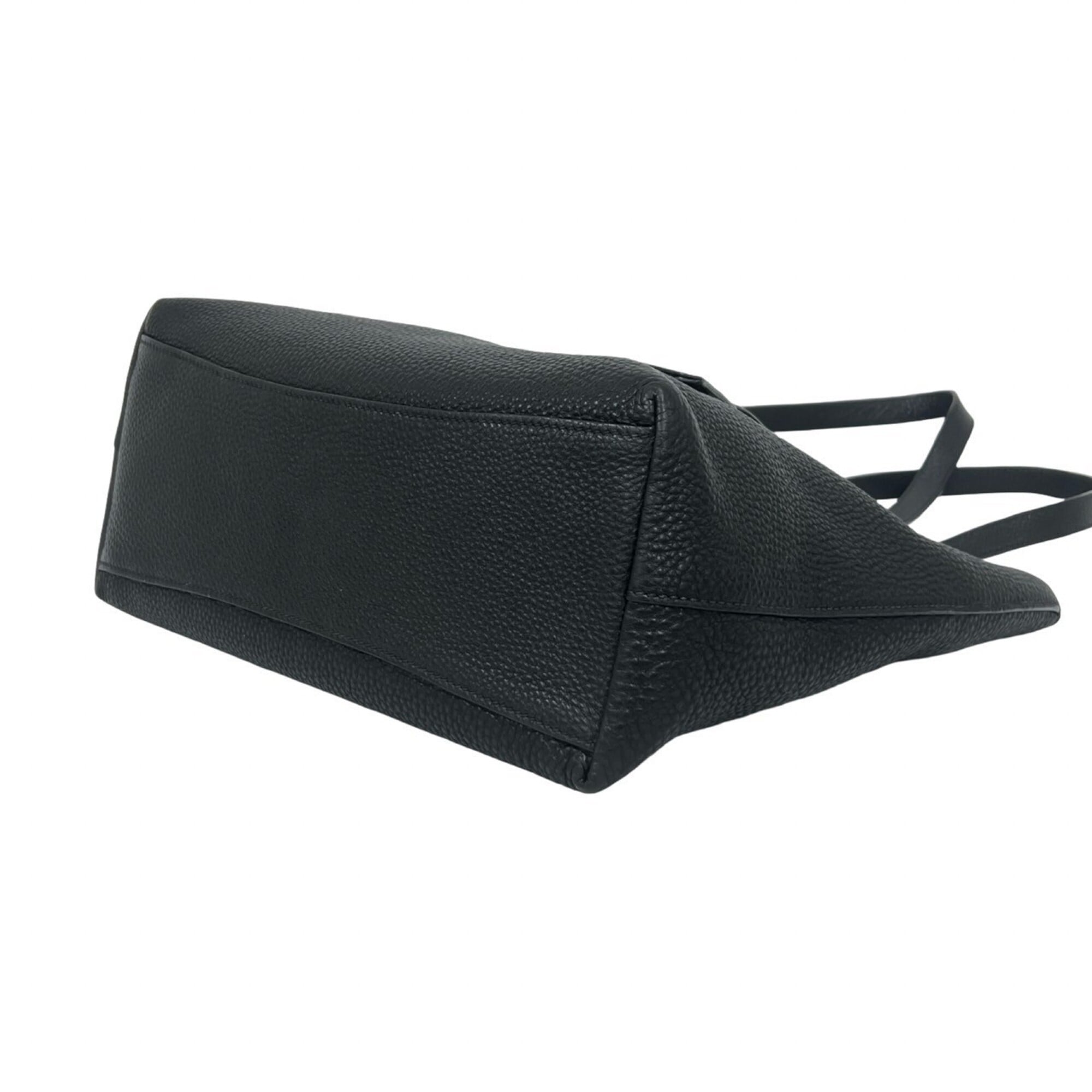 Prada Black Leather Shoulder Bag Tote Bag (Pre-Owned)