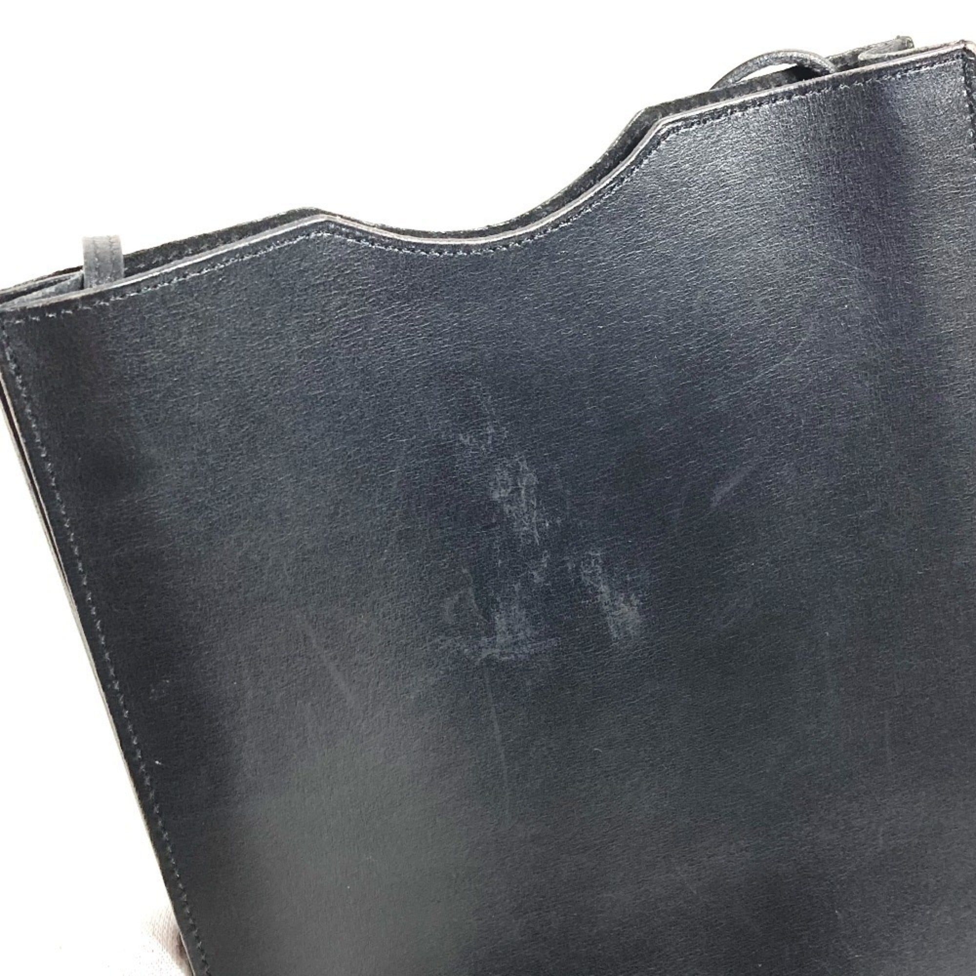 Hermes Onimaitou Black Box Calf Leather Shoulder Bag (Pre-Owned)