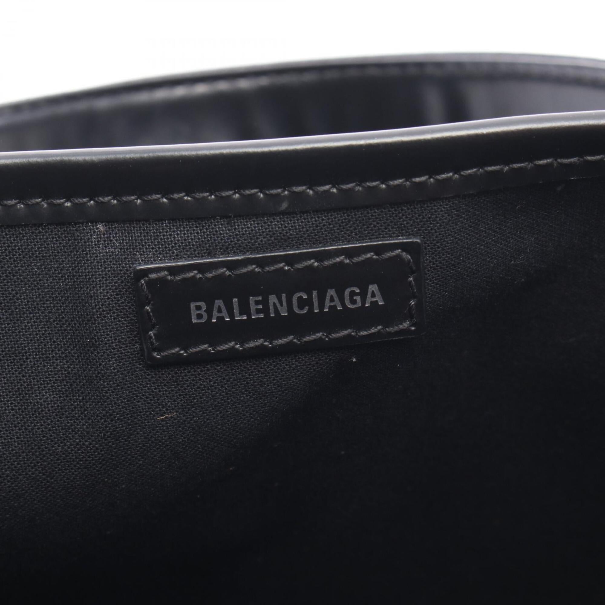 Balenciaga Black Canvas Leather Handbag Pouch (Pre-Owned)