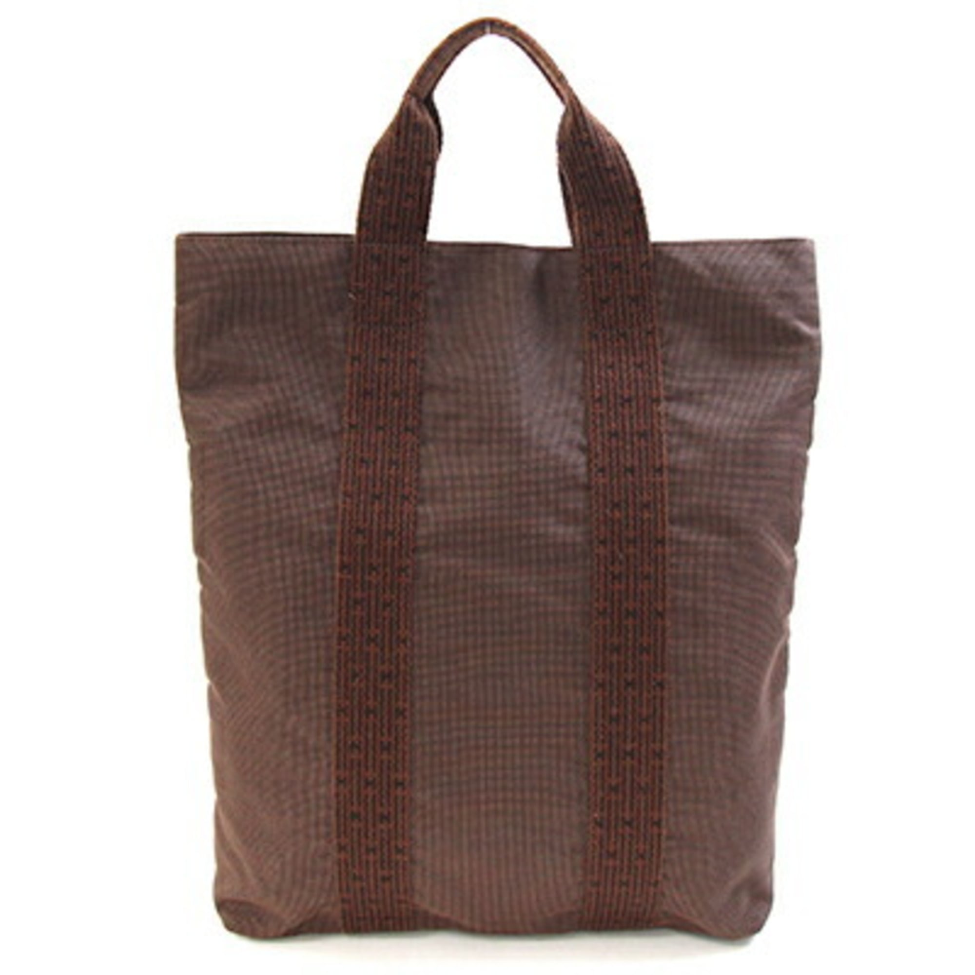 Hermes Her Line Brown Canvas Handbag Tote Bag (Pre-Owned)