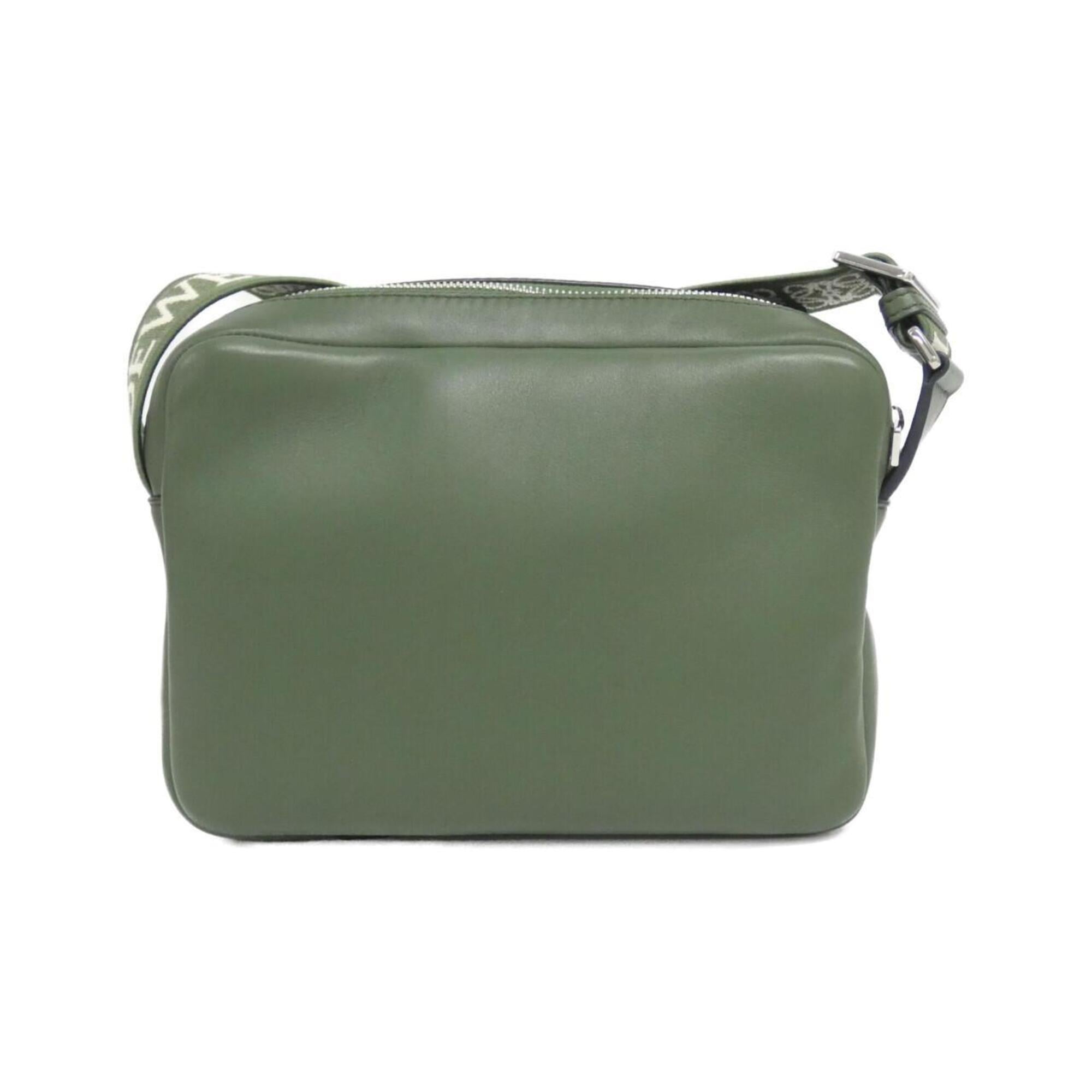 Loewe Green Leather Handbag Messenger Bag Shoulder Bag (Pre-Owned)