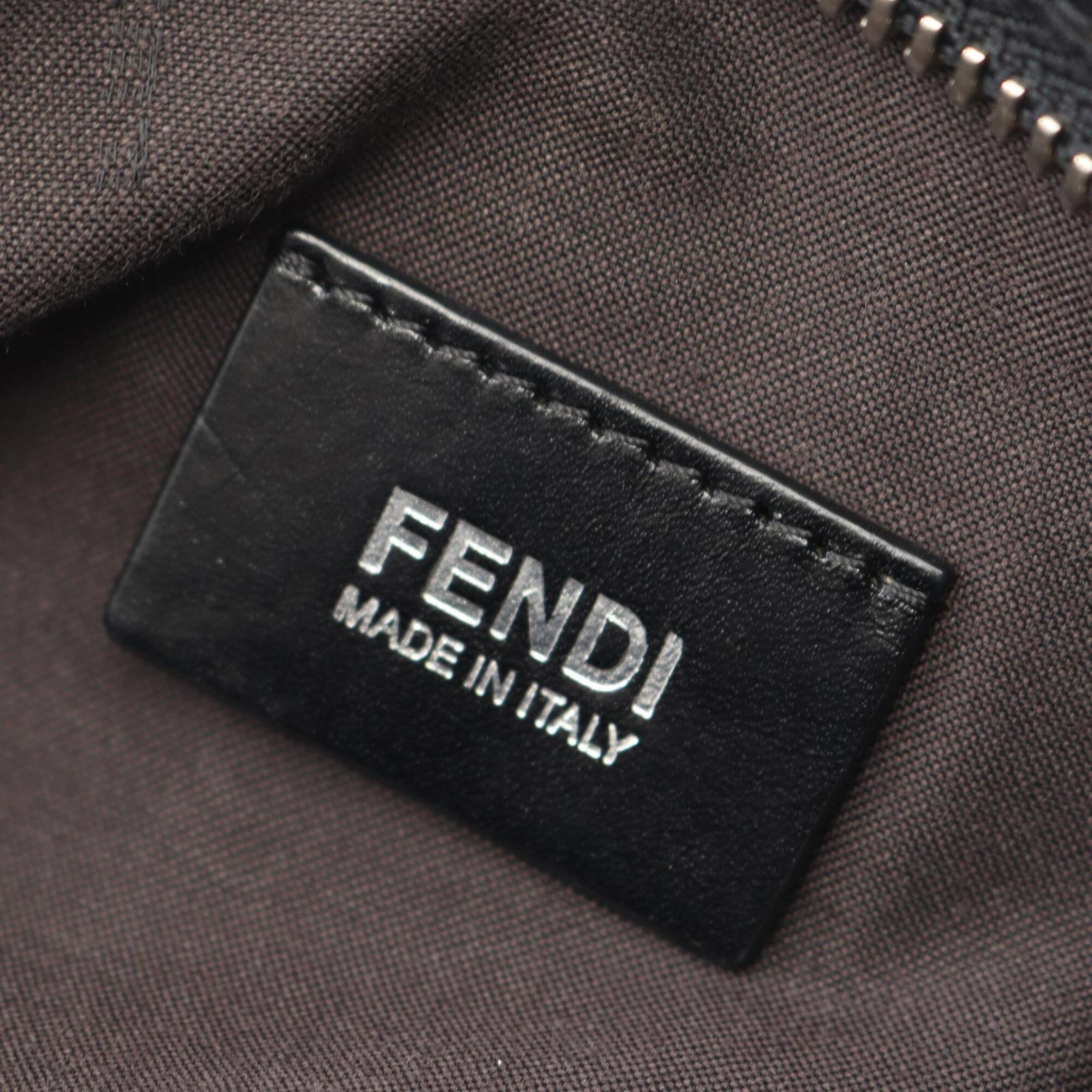 Fendi Zucca Black Nylon Leather Fanny Pack Handbag (Pre-Owned)