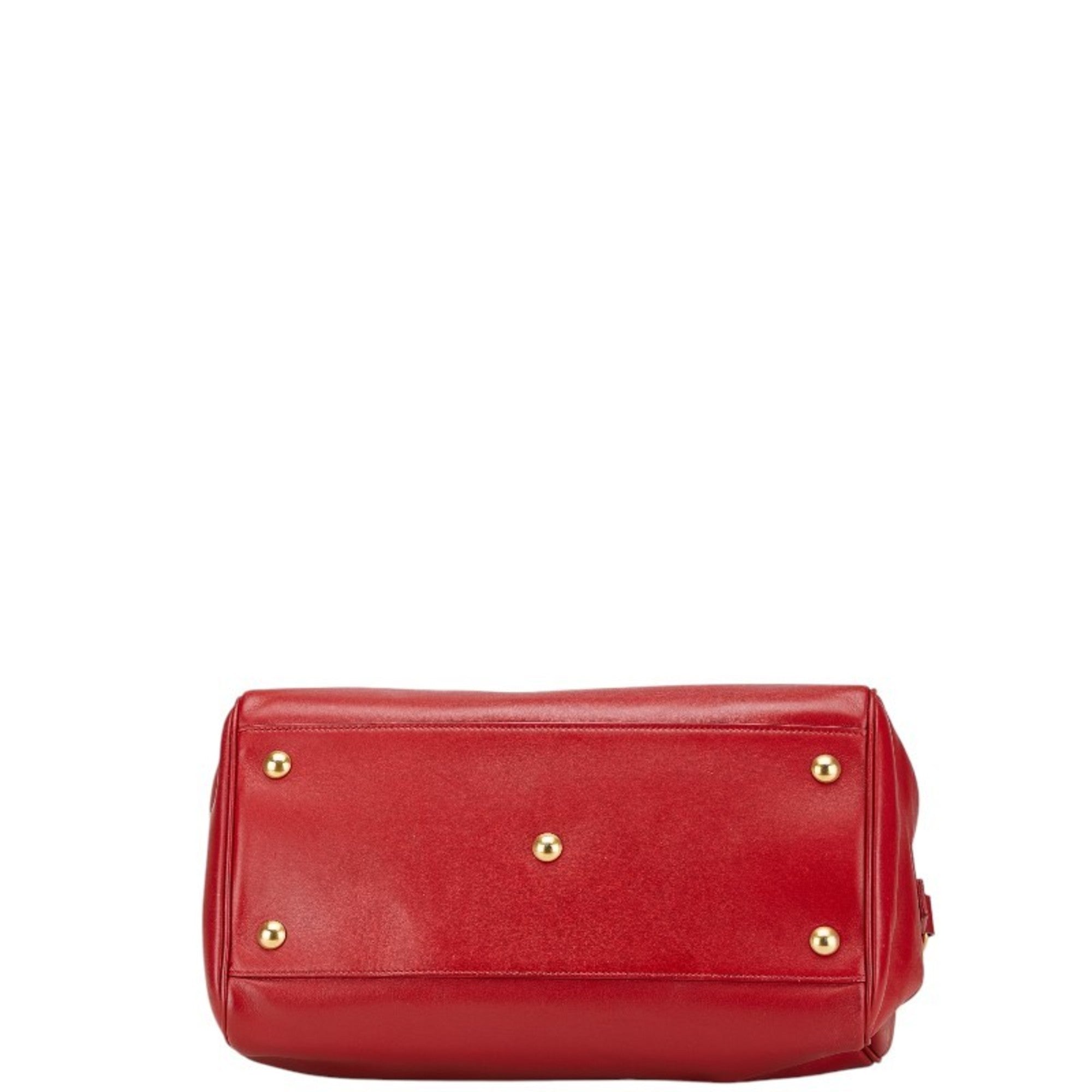 Saint Laurent Red Color Leather Handbag Shoulder Bag (Pre-Owned)