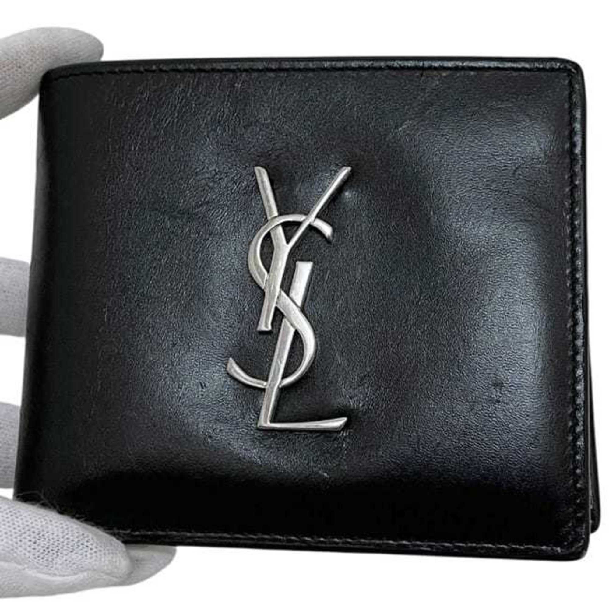 Saint Laurent Black Leather Wallet (Bi-Fold) (Pre-Owned)
