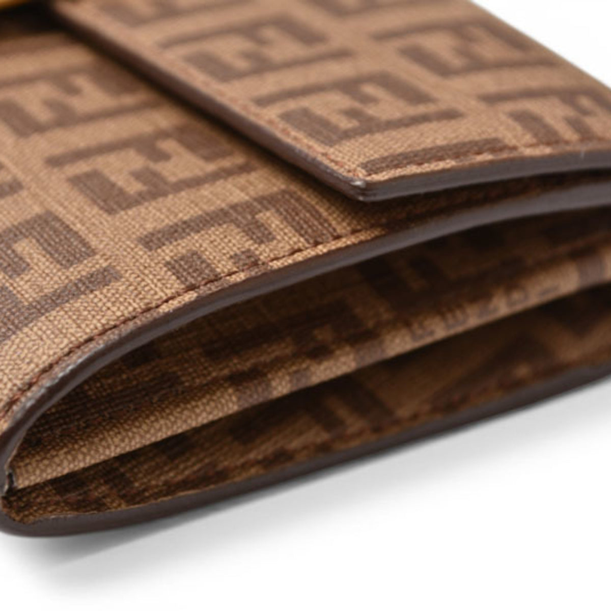 Fendi Zucca Beige Brown Zucca Long Wallet (Bi-Fold) (Pre-Owned)