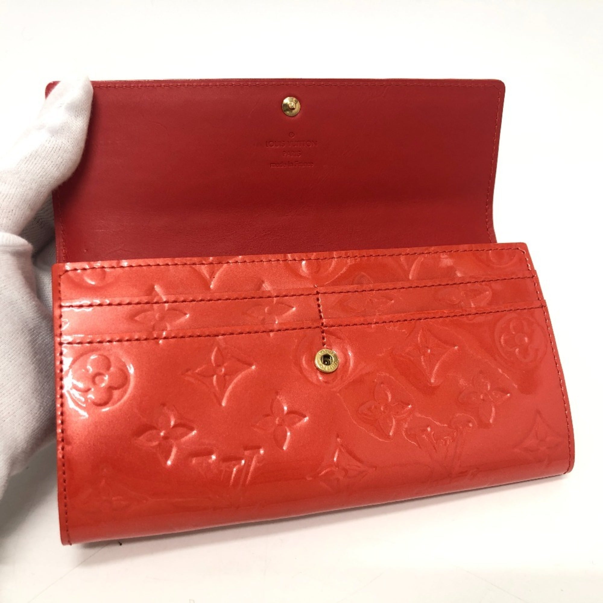 Louis Vuitton Orange Orange Sunset Monogram Vernis Long Wallet (Bi-Fold) (Pre-Owned)