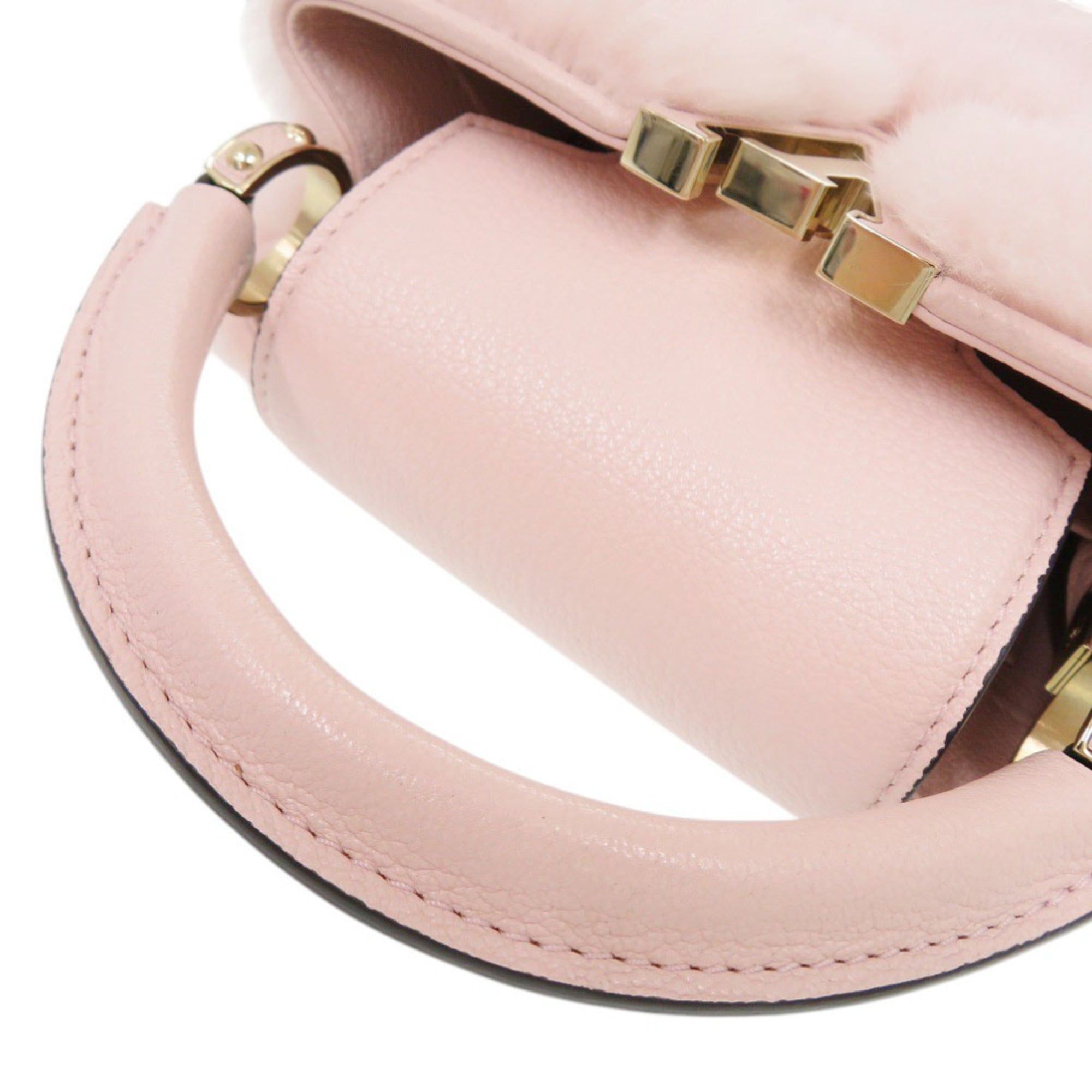 Louis Vuitton Pink Fur Handbag (Pre-Owned)