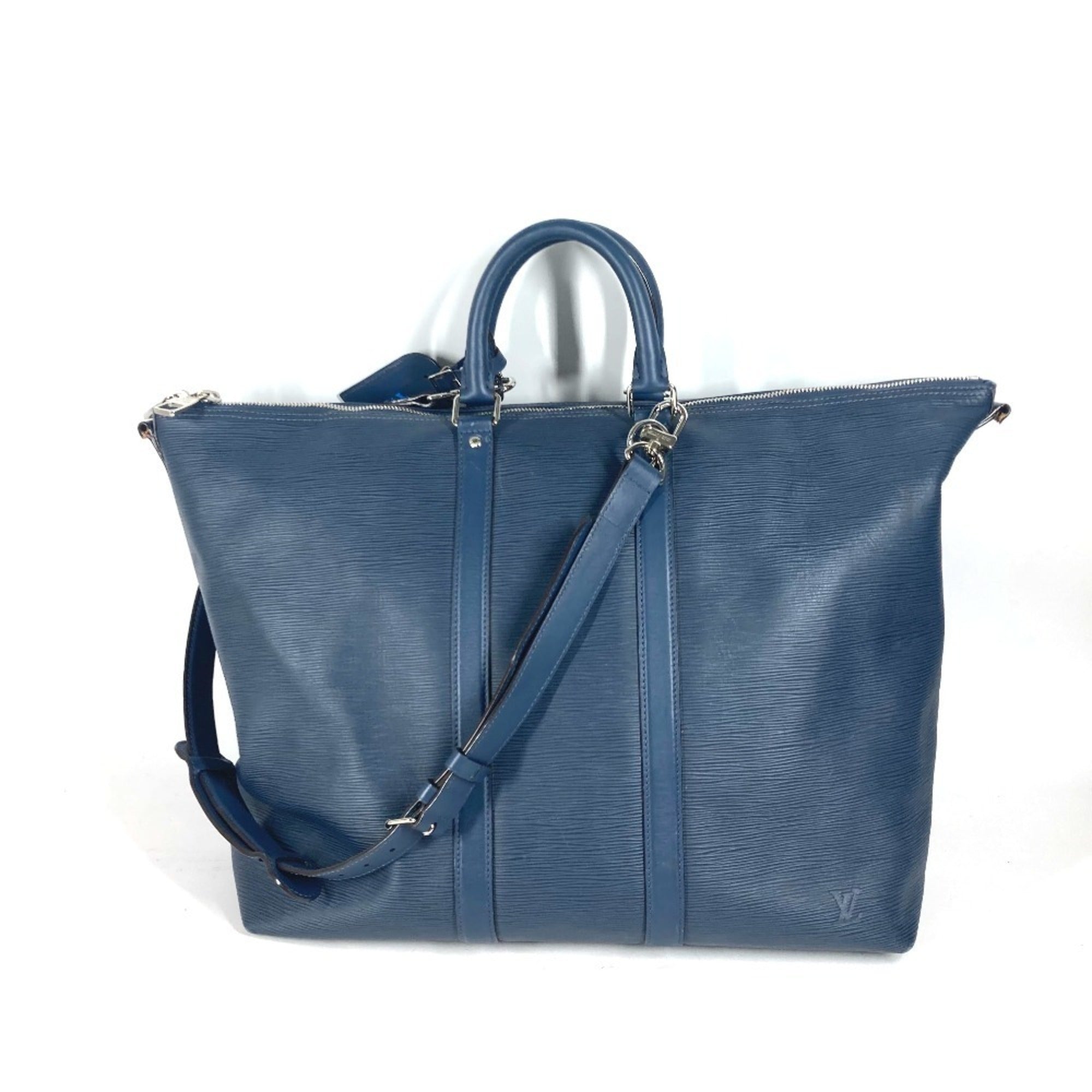 Louis Vuitton Navy Blue Epi Leather Boston Bag Handbag Shoulder Bag (Pre-Owned)