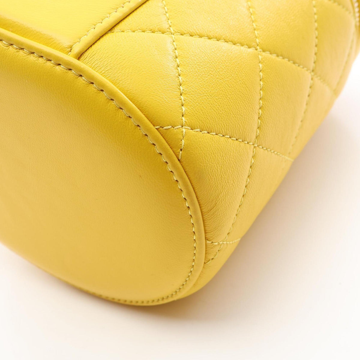 Chanel Yellow Leather Handbag Shoulder Bag (Pre-Owned)