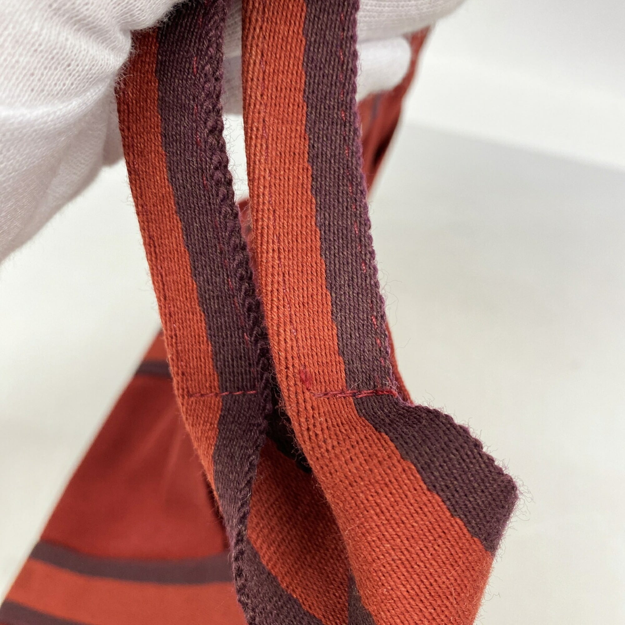 Hermes Red Color Canvas Tote Bag (Pre-Owned)