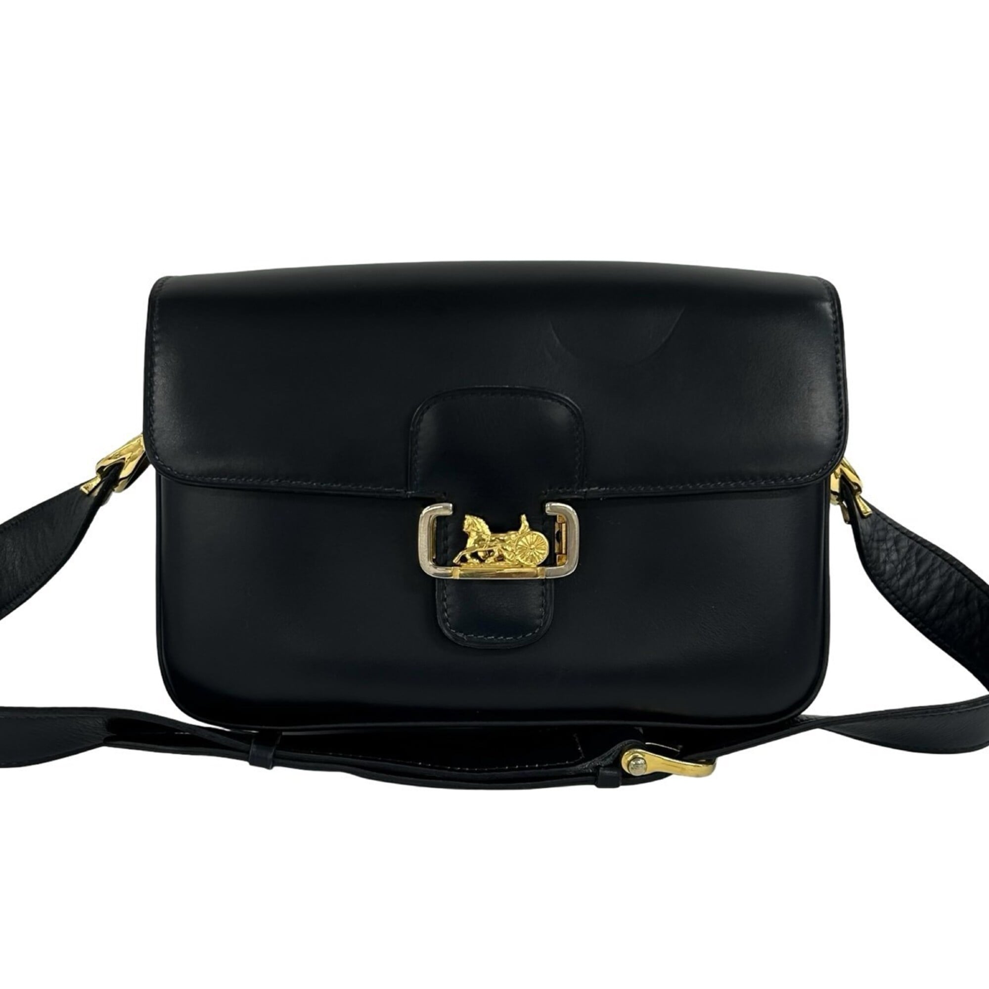 Celine Navy Leather Pochette Shoulder Bag (Pre-Owned)