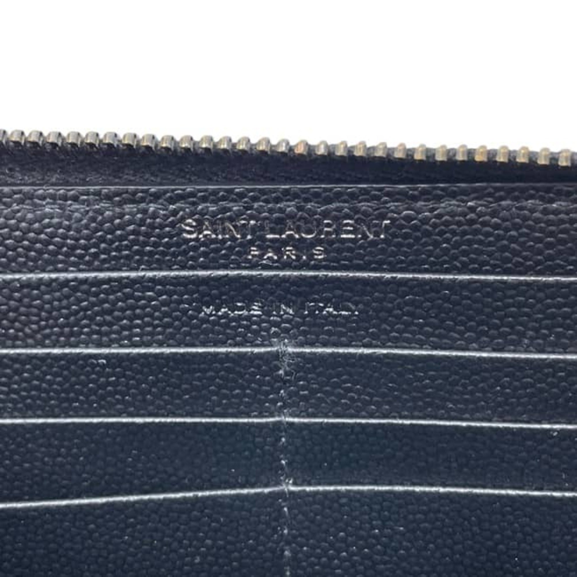 Saint Laurent Black Leather Long Wallet (Bi-Fold) (Pre-Owned)