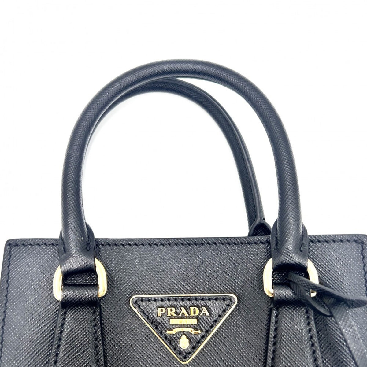 Prada Black Leather Handbag Shoulder Bag (Pre-Owned)